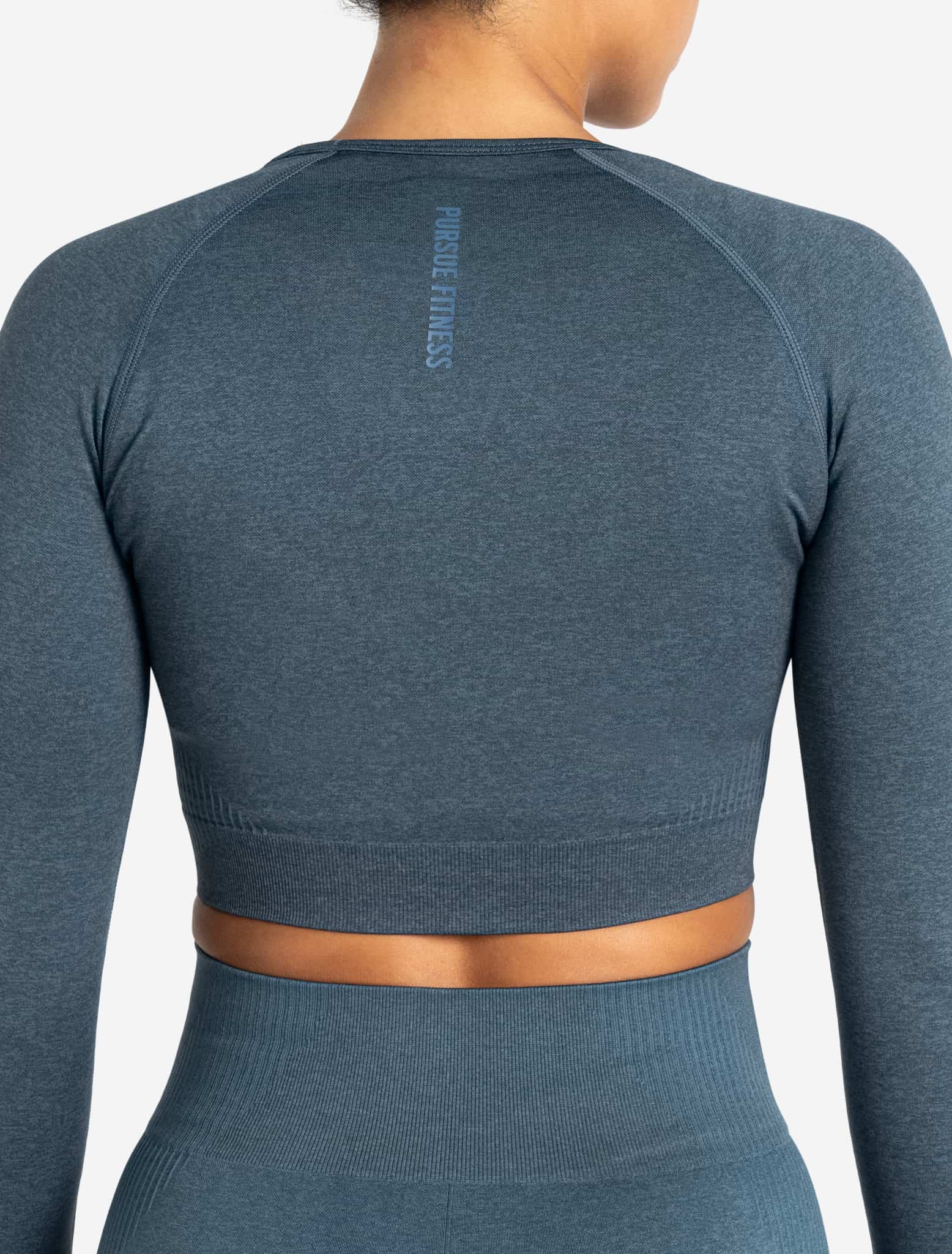 ADAPT 2.0 Seamless Crop Top - Petrol Blue - Image 4