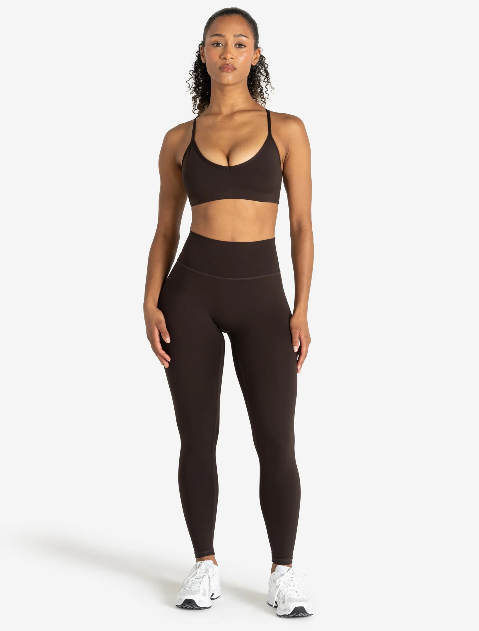 Allure Cross Back Sports Bra - Espresso - Image 3