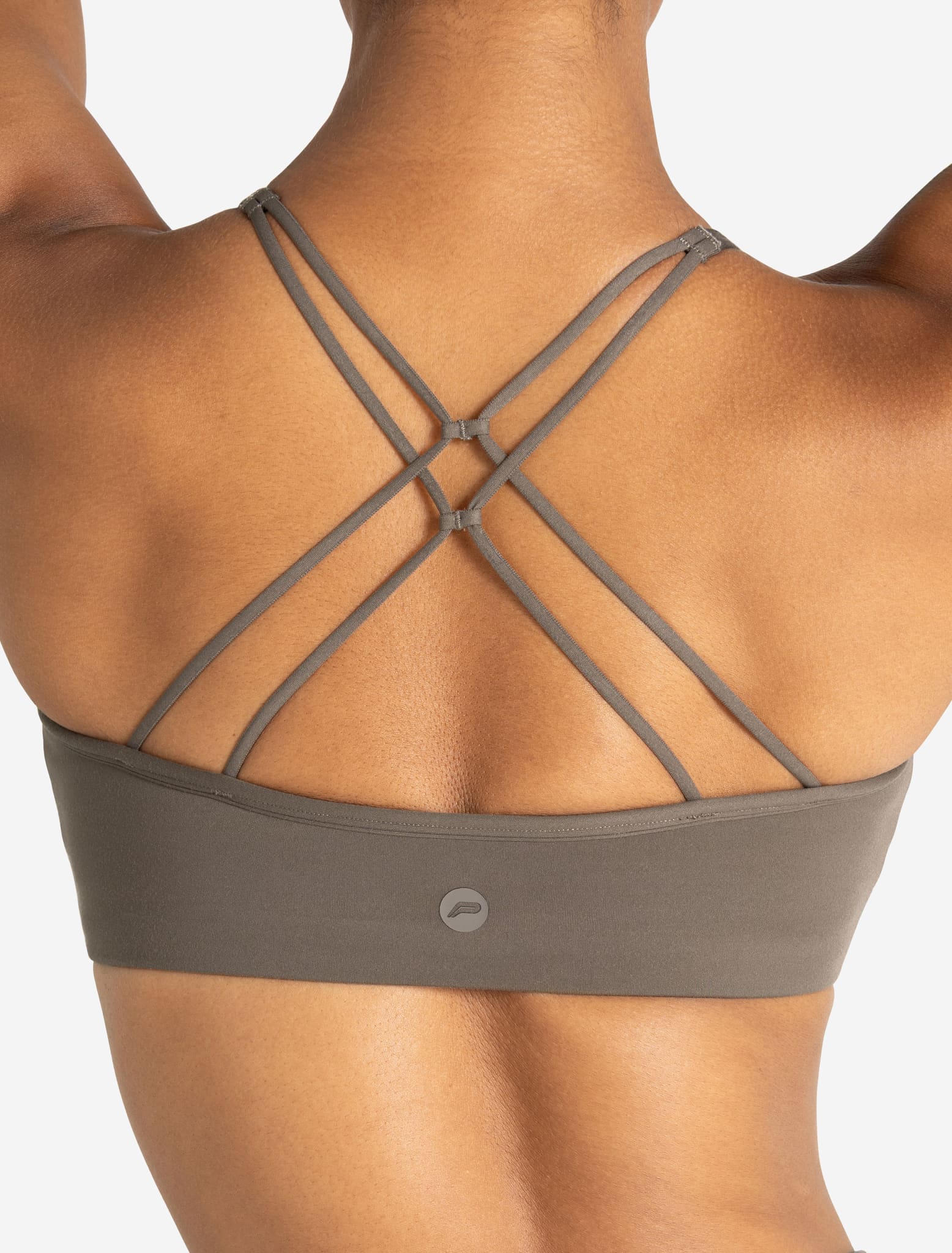 Allure Cross Back Sports Bra - Taupe - Image 6