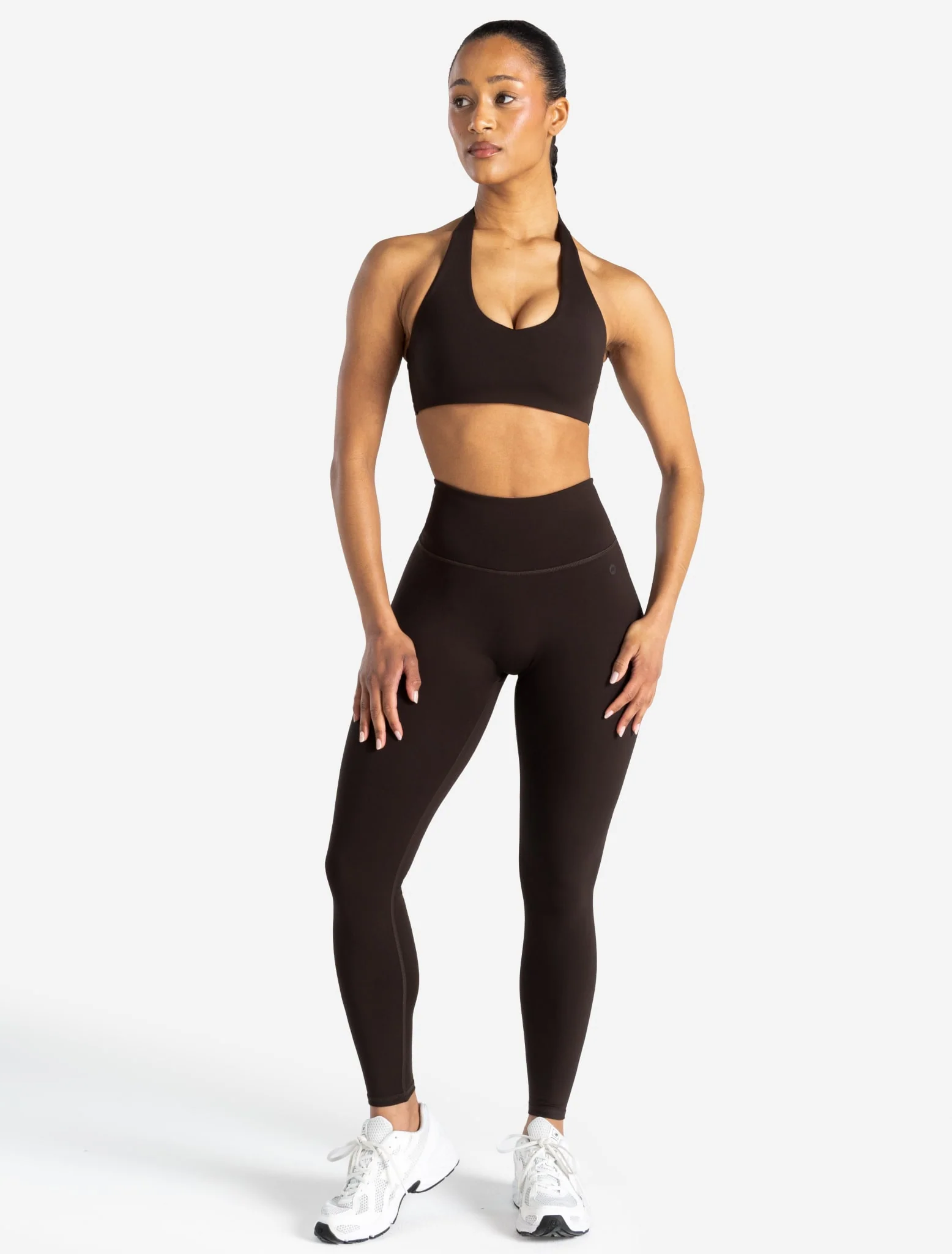 Allure Dipped Waist Leggings - Espresso - Image 5