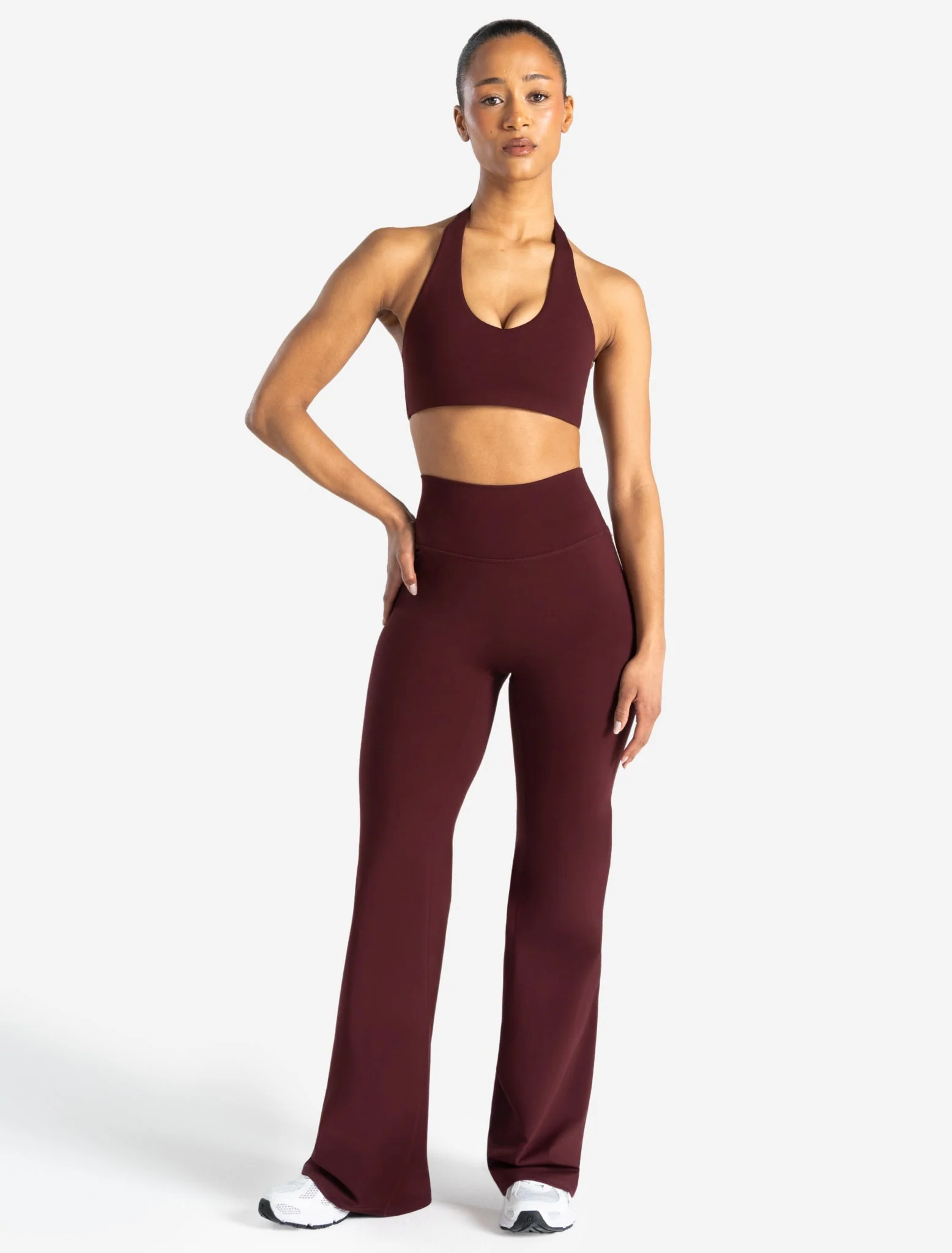 Allure Flared Leggings - Dark Burgundy - Image 5