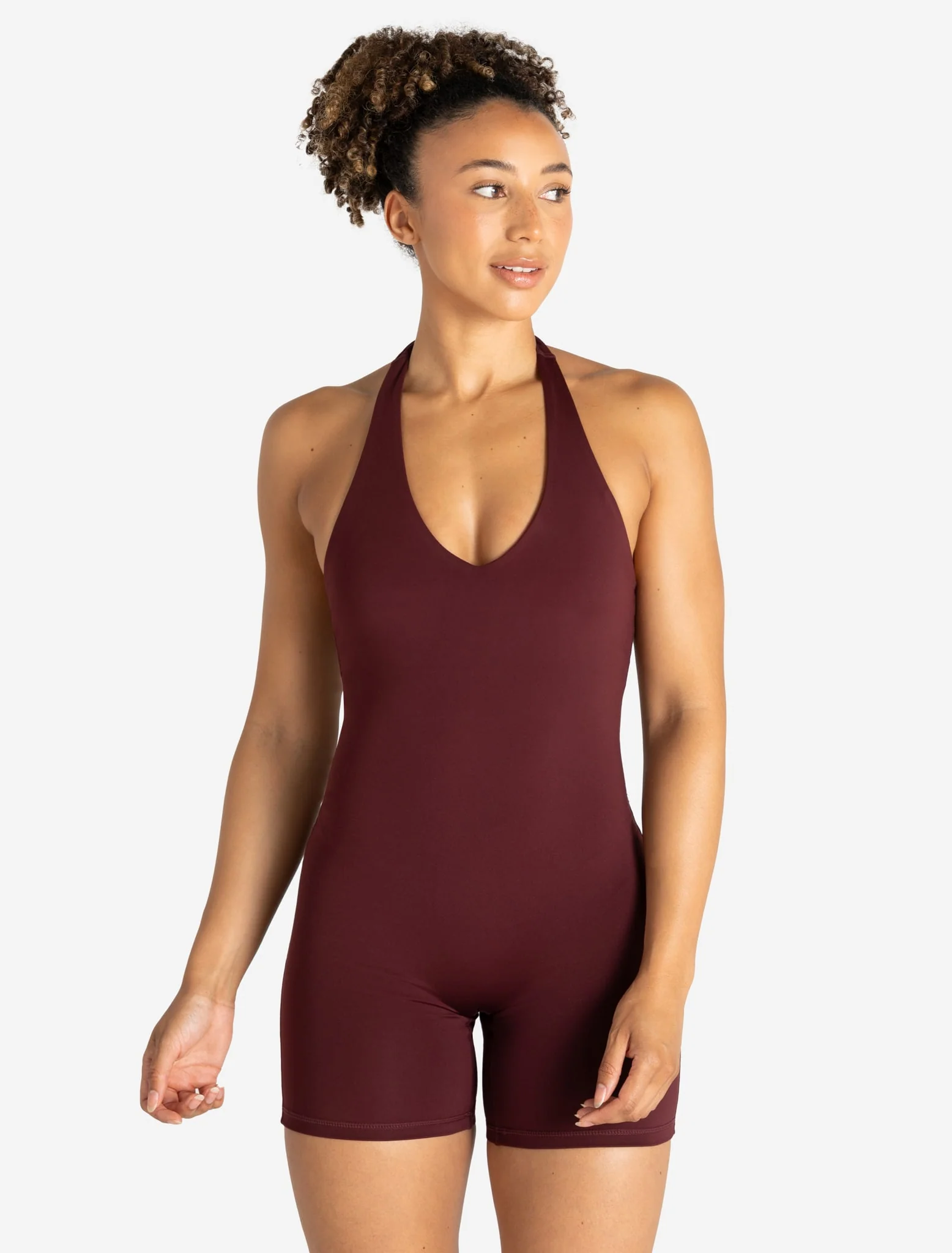 Allure Halter Neck All In One - Dark Burgundy