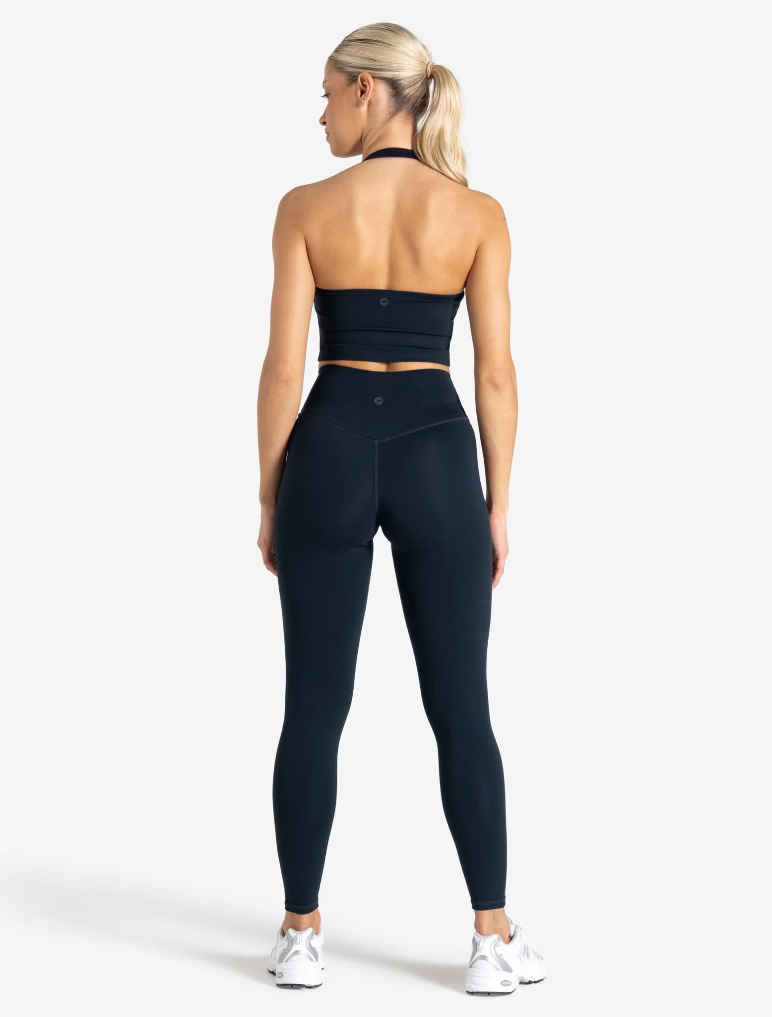 Allure Halter Built-in Bra Crop Top - Dark Navy - Image 6