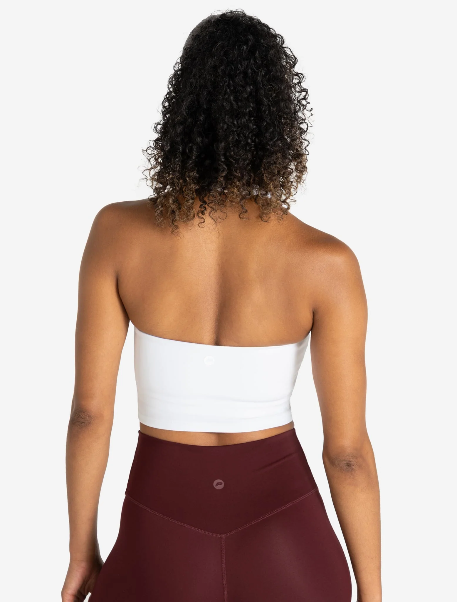 Allure Halter Built-in Bra Crop Top - White - Image 2