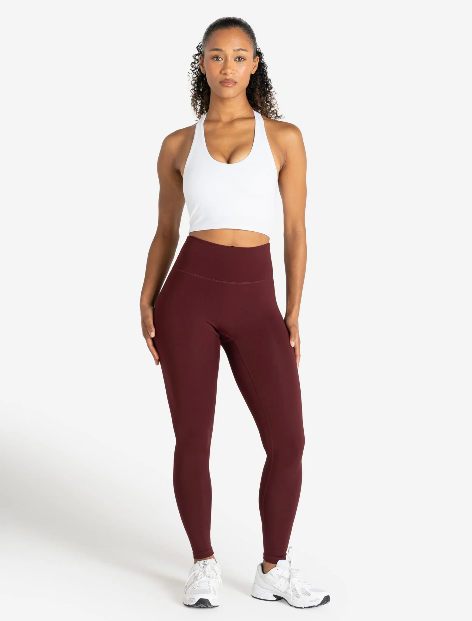 Allure Halter Built-in Bra Crop Top - White - Image 3