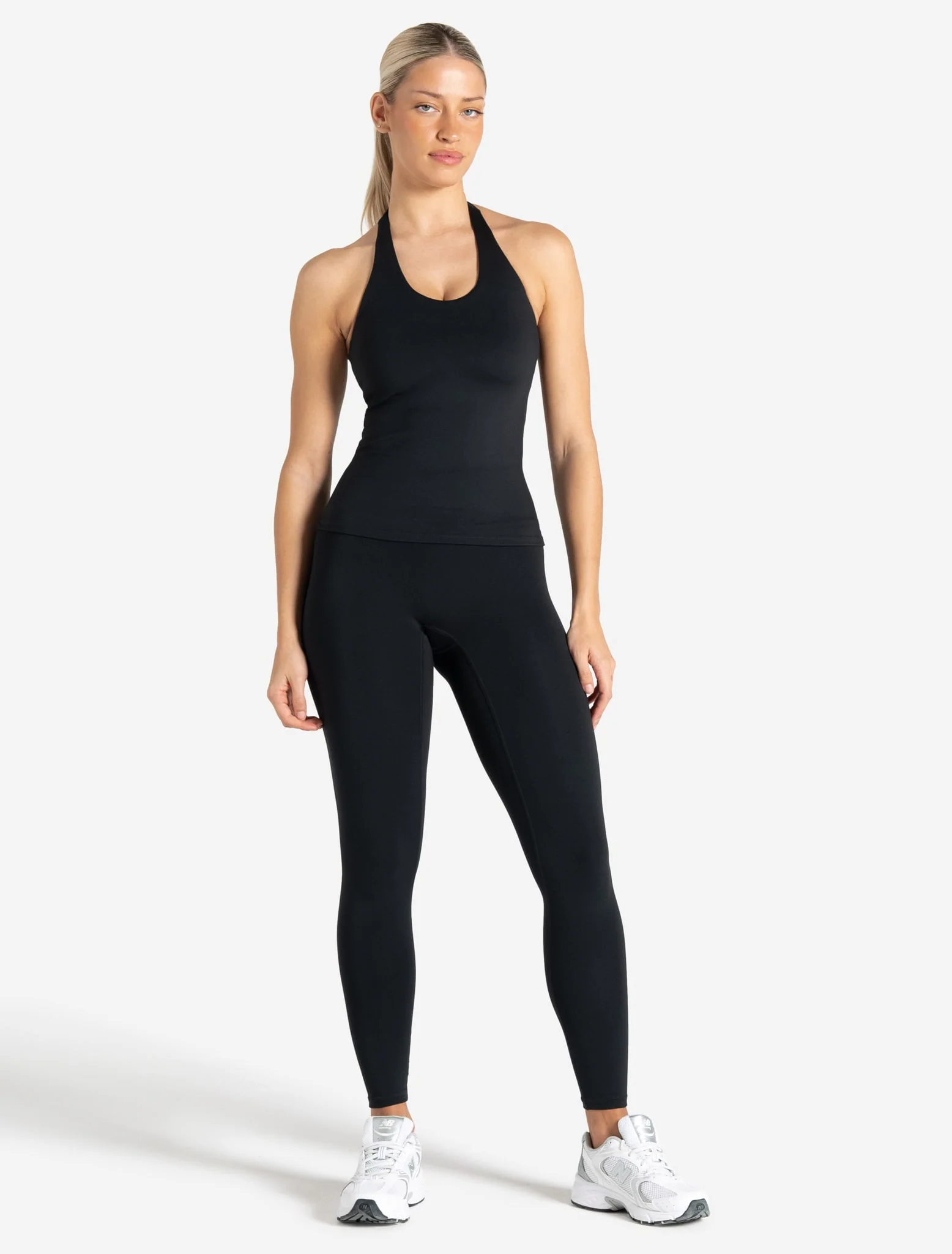 Allure Halter Built-in Bra Vest - Black - Image 3
