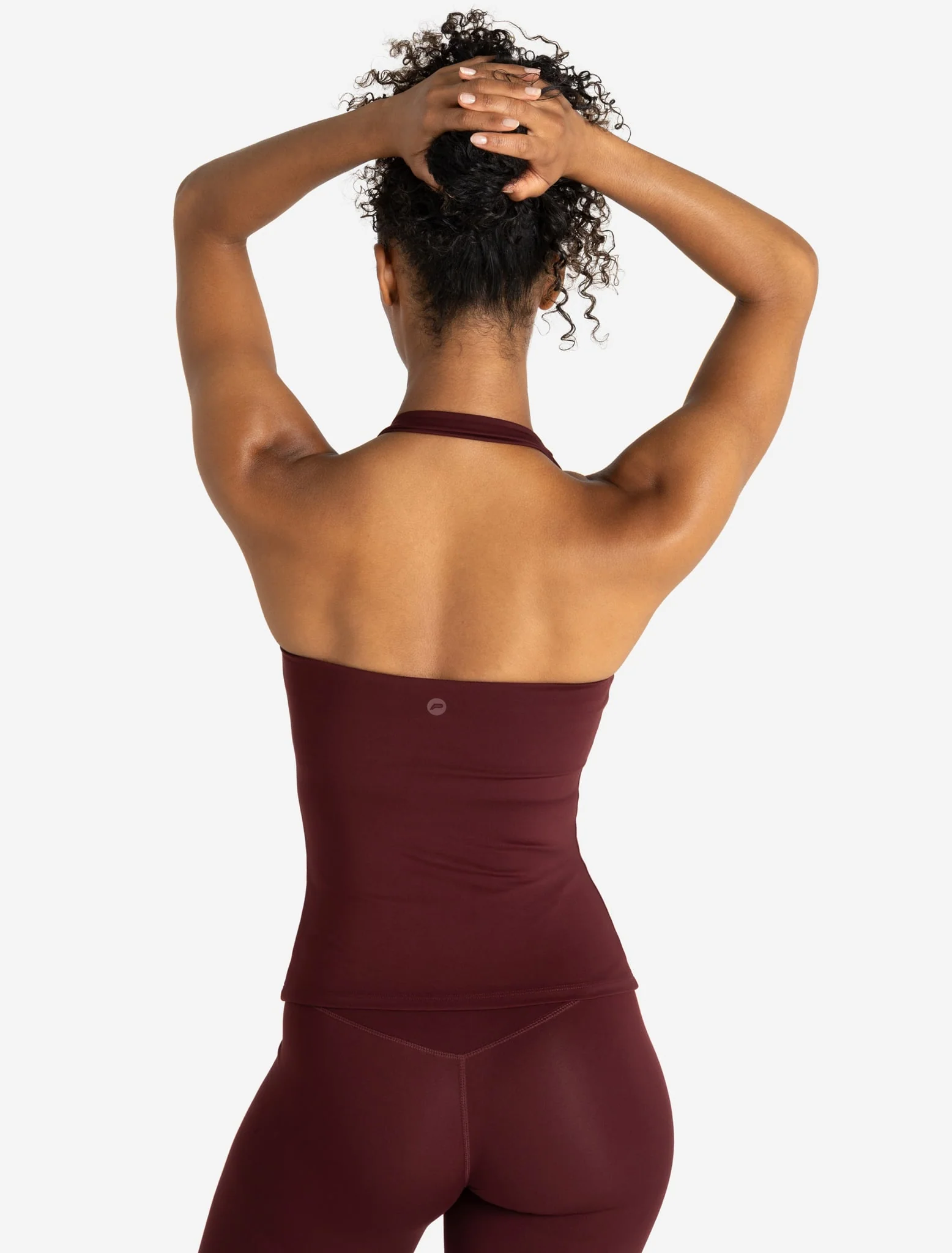 Allure Halter Built-in Bra Vest - Dark Burgundy - Image 2