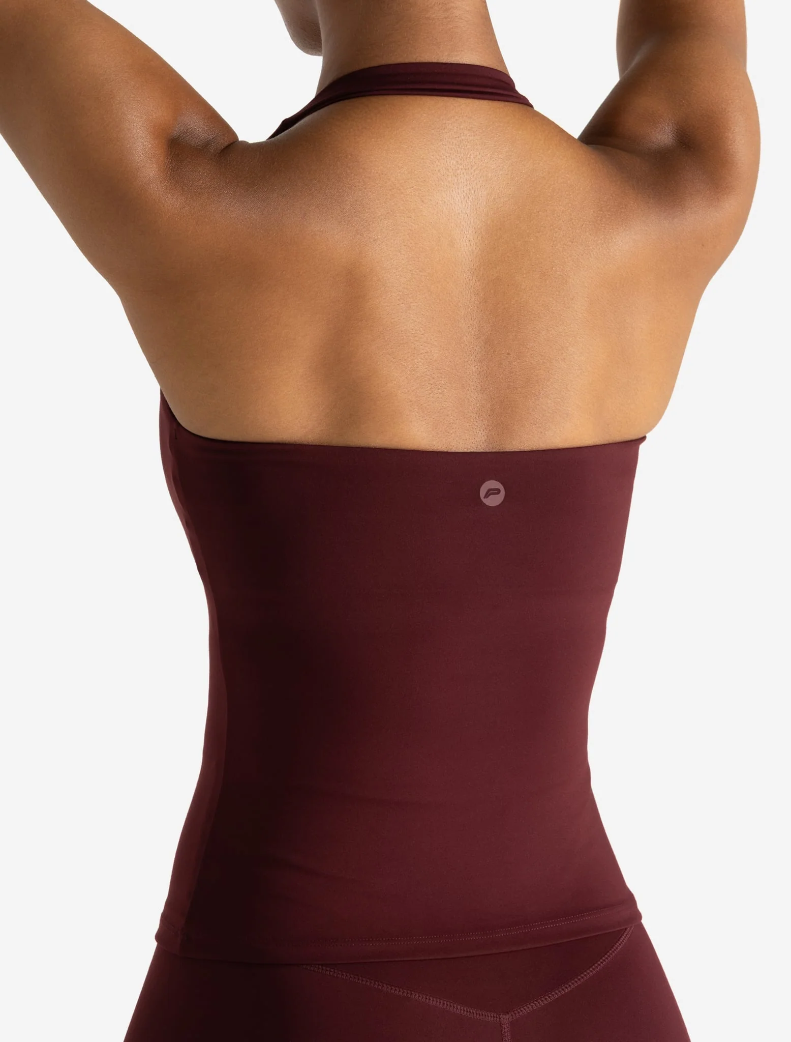 Allure Halter Built-in Bra Vest - Dark Burgundy - Image 4