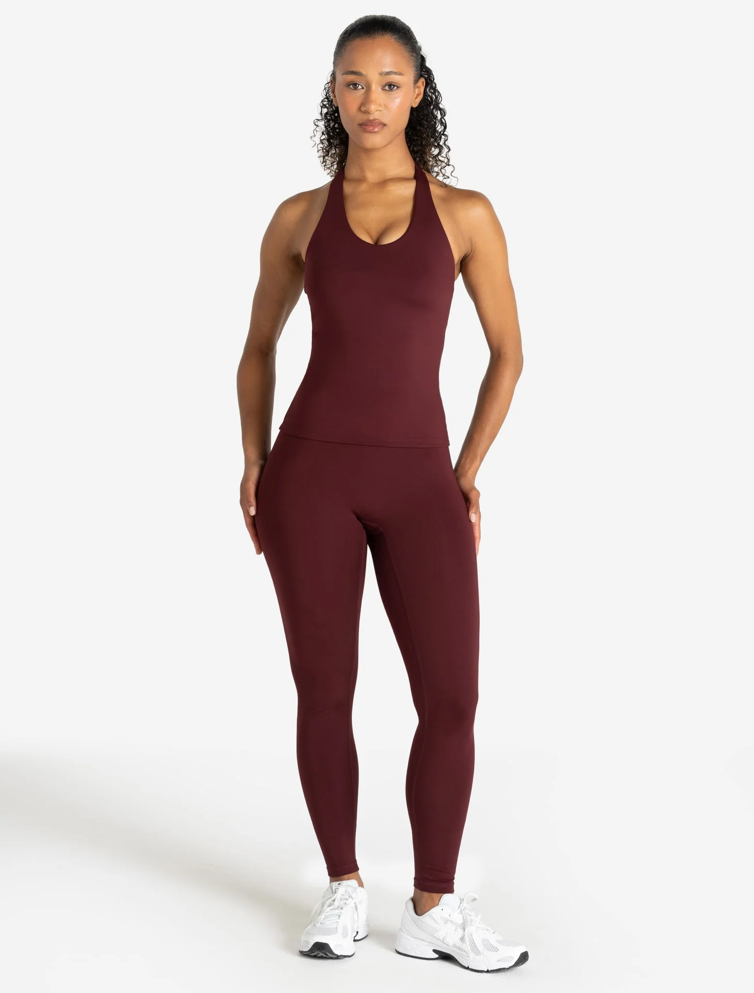 Allure Halter Built-in Bra Vest - Dark Burgundy - Image 5