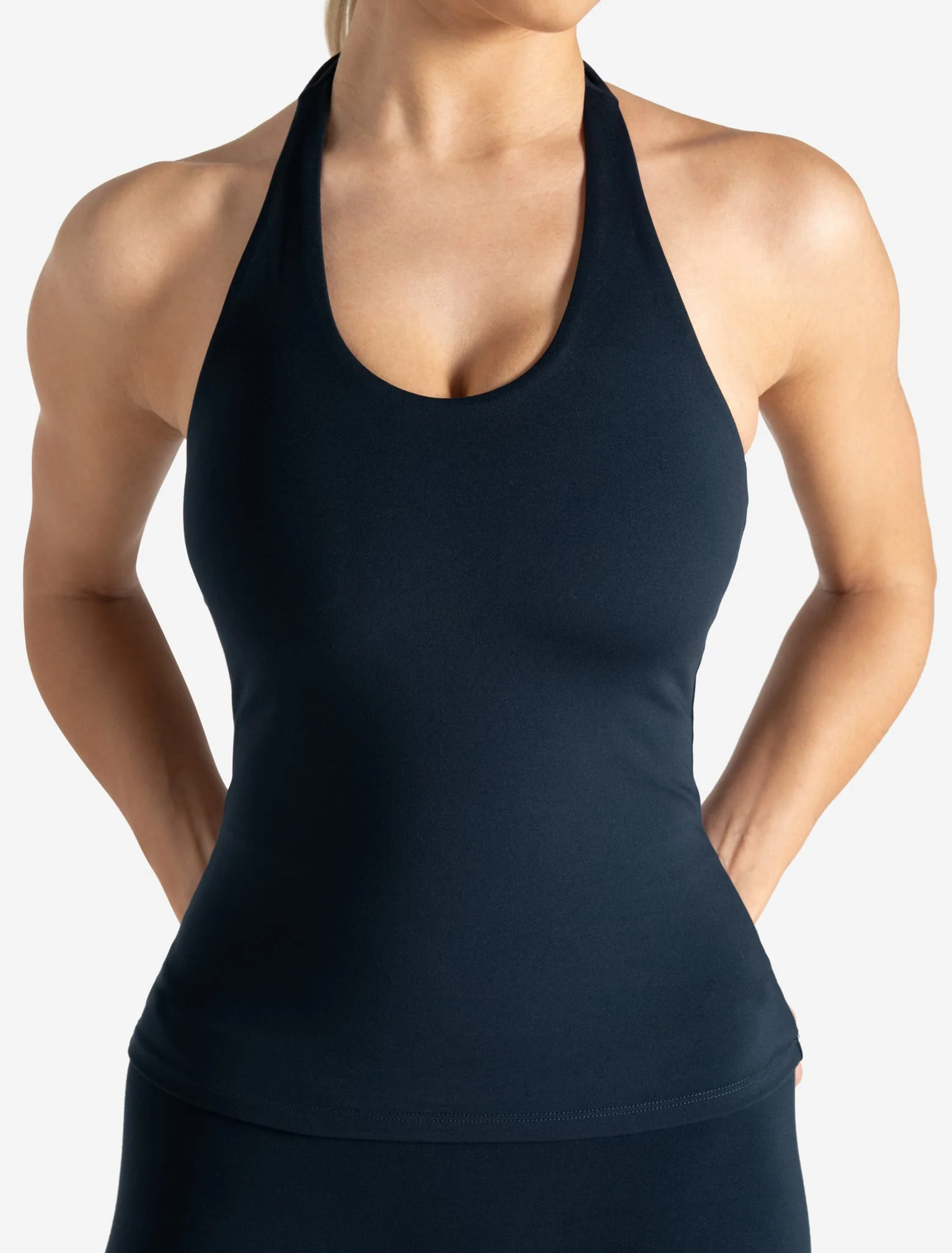Allure Halter Built-in Bra Vest - Dark Navy - Image 3