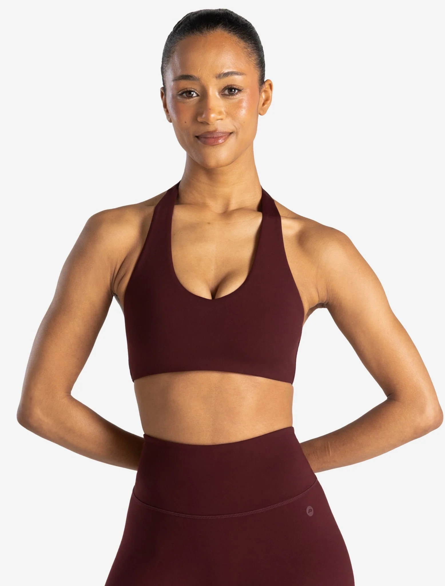 Allure Halter Sports Bra - Dark Burgundy