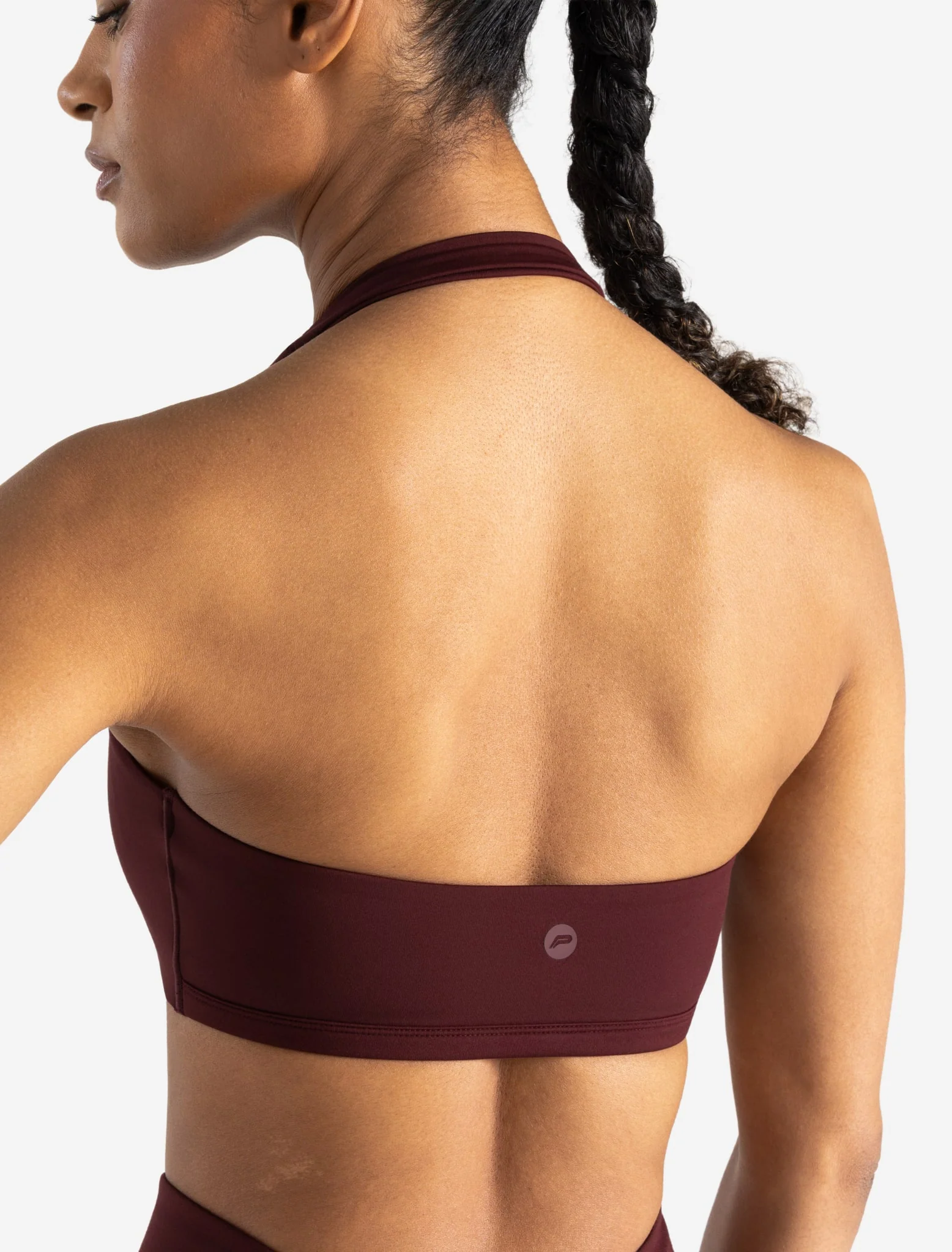 Allure Halter Sports Bra - Dark Burgundy - Image 4