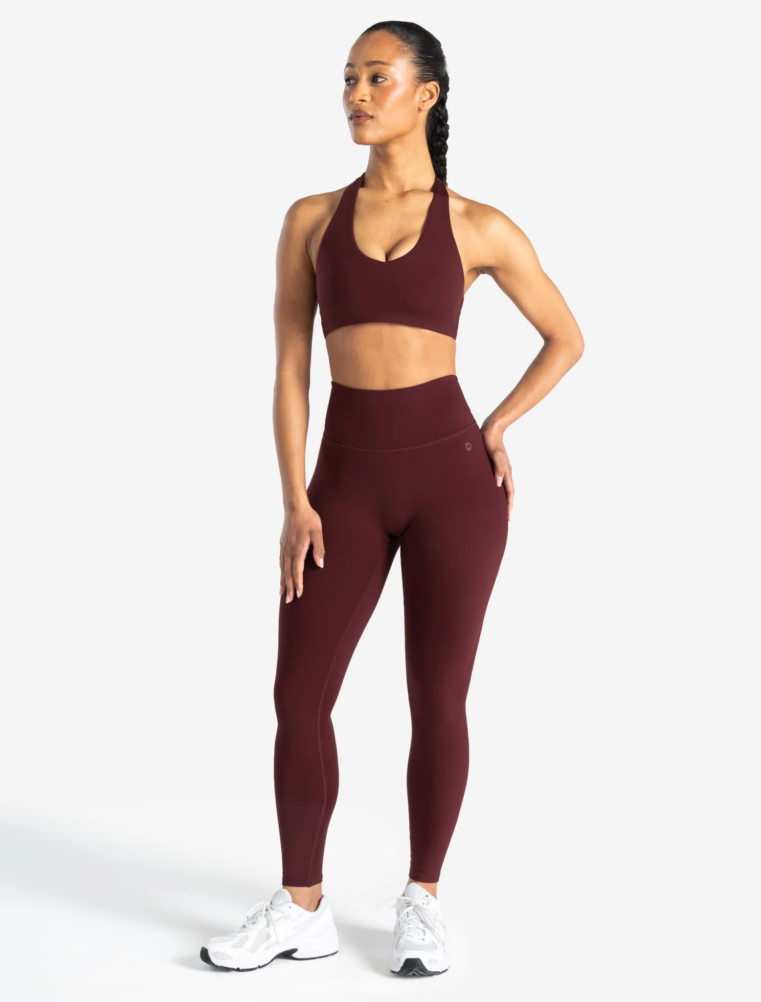 Allure Halter Sports Bra - Dark Burgundy - Image 5