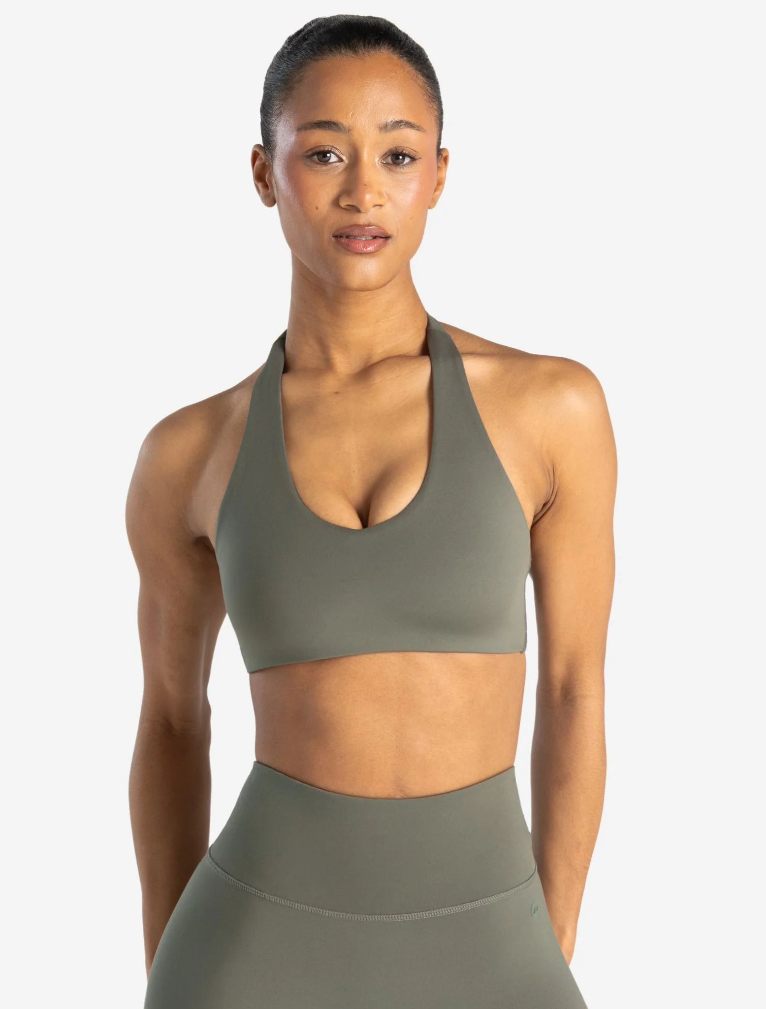 Allure Halter Sports Bra - Dusky Sage