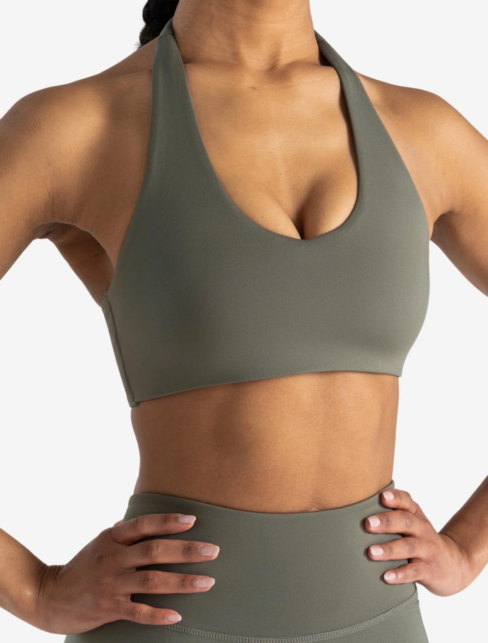 Allure Halter Sports Bra - Dusky Sage - Image 3