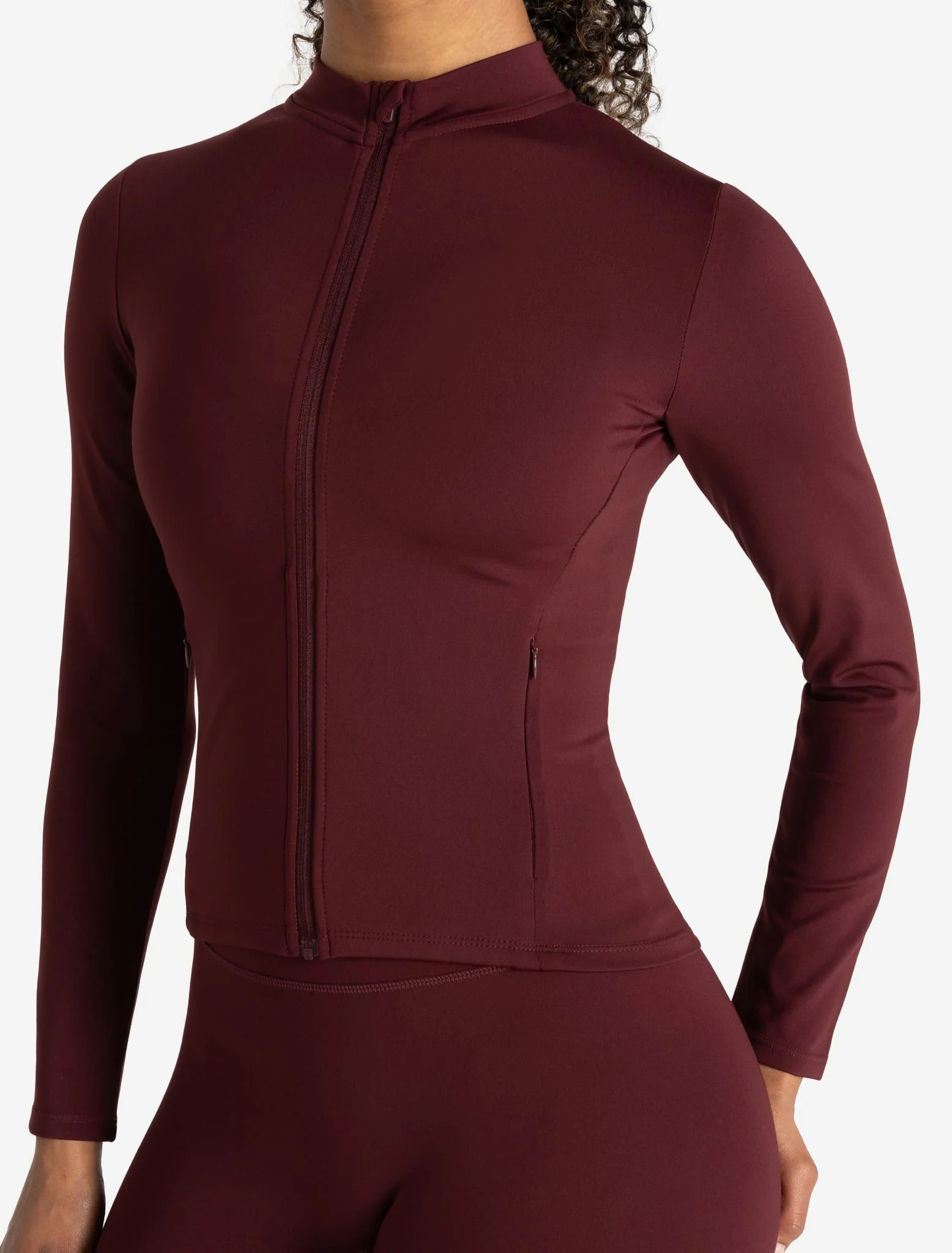 Allure Zip Jacket - Dark Burgundy - Image 5