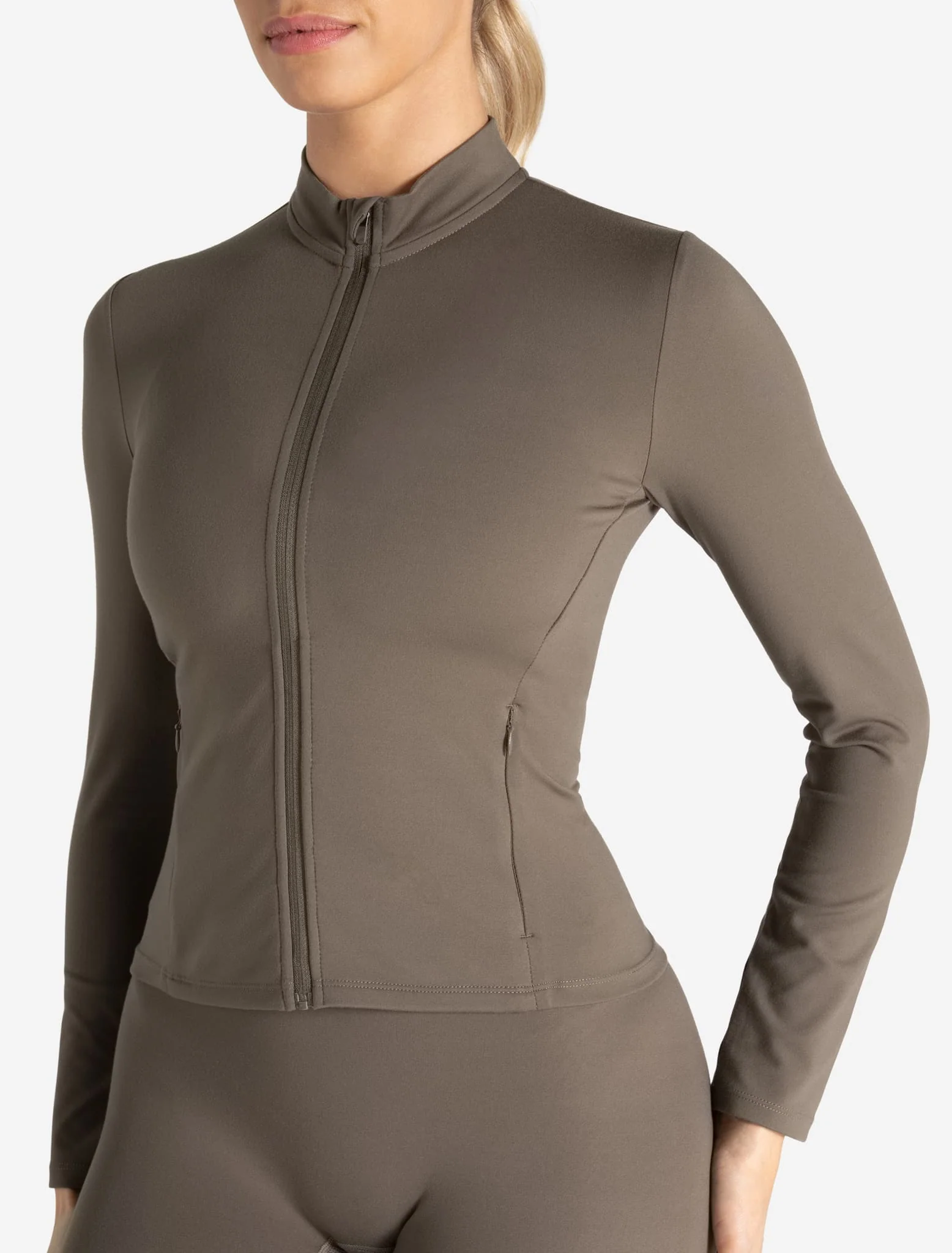 Allure Zip Jacket - Taupe - Image 2