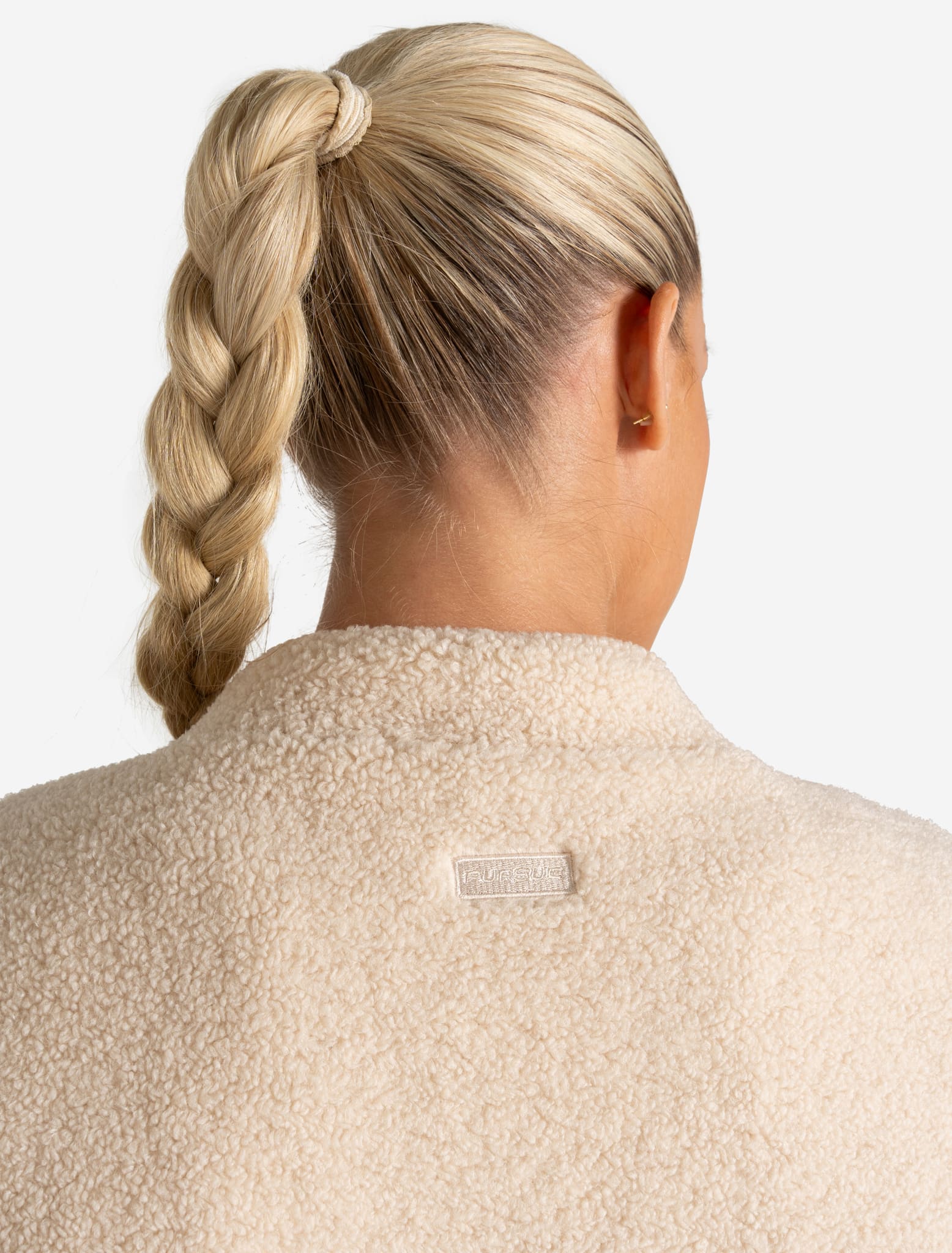 Borg Fleece Crop Jacket - Cream - Image 8