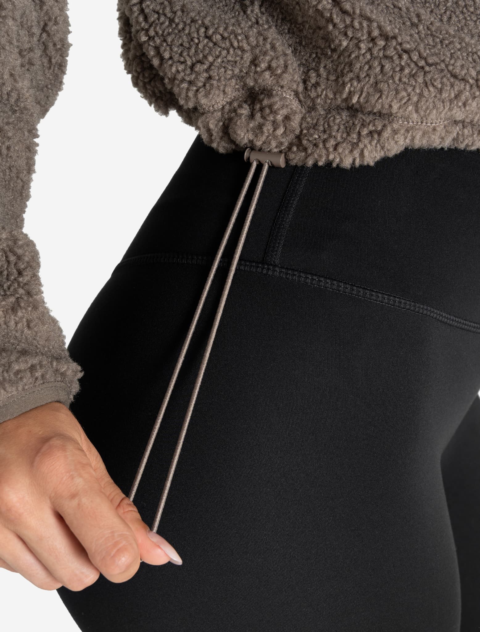 Borg Fleece Crop Jacket - Mole - Image 4