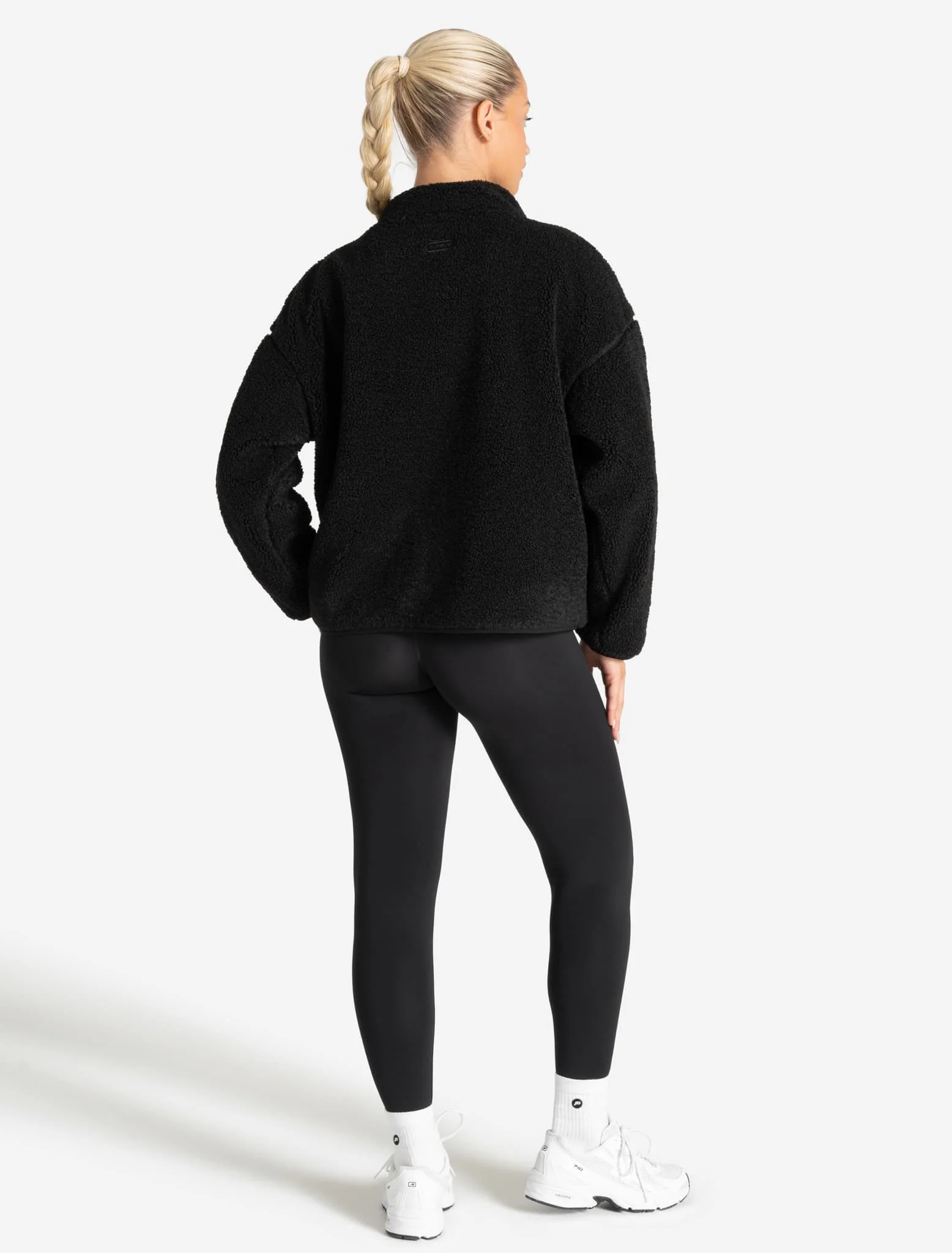 Borg Fleece Jacket - Black - Image 4