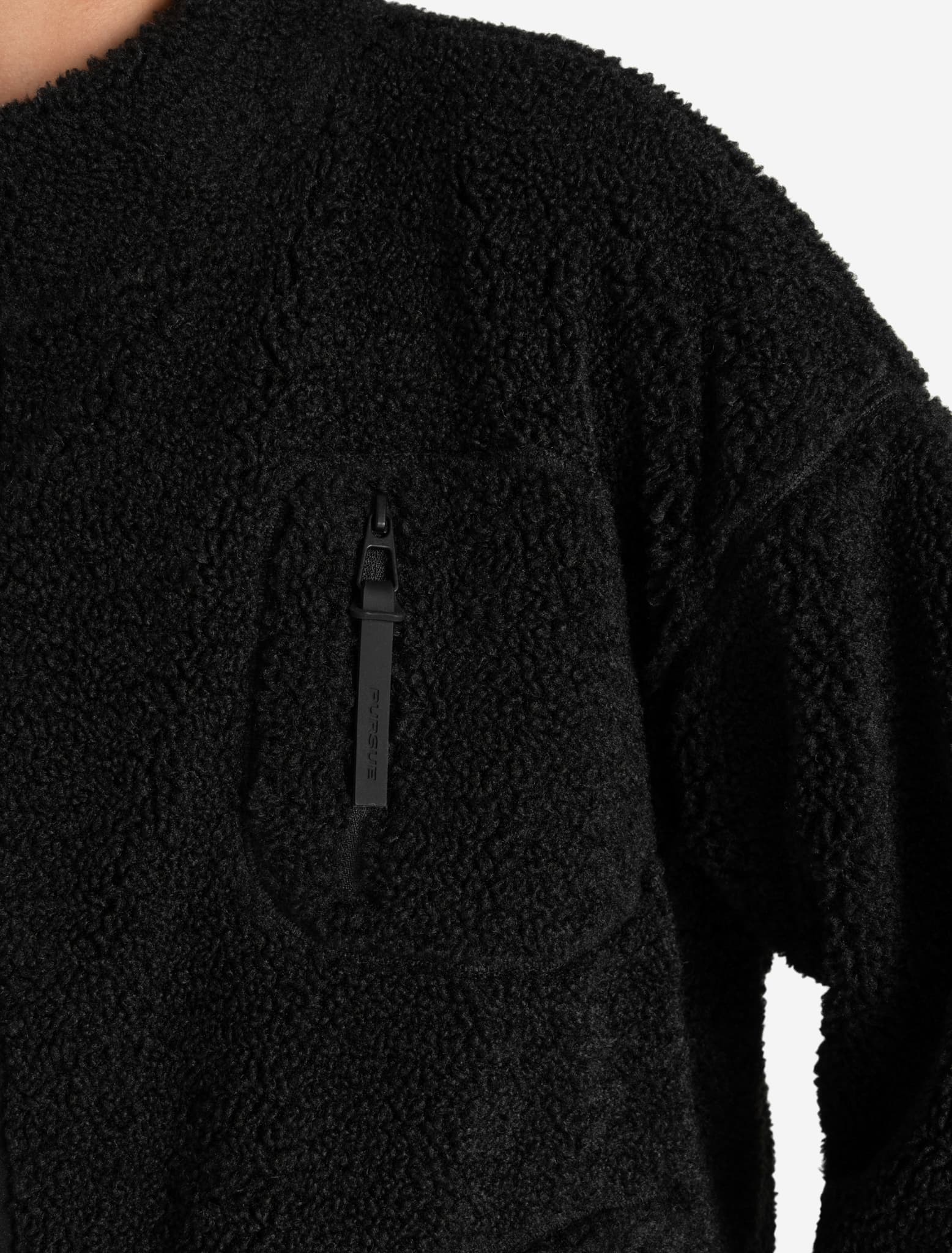 Borg Fleece Jacket - Black - Image 7
