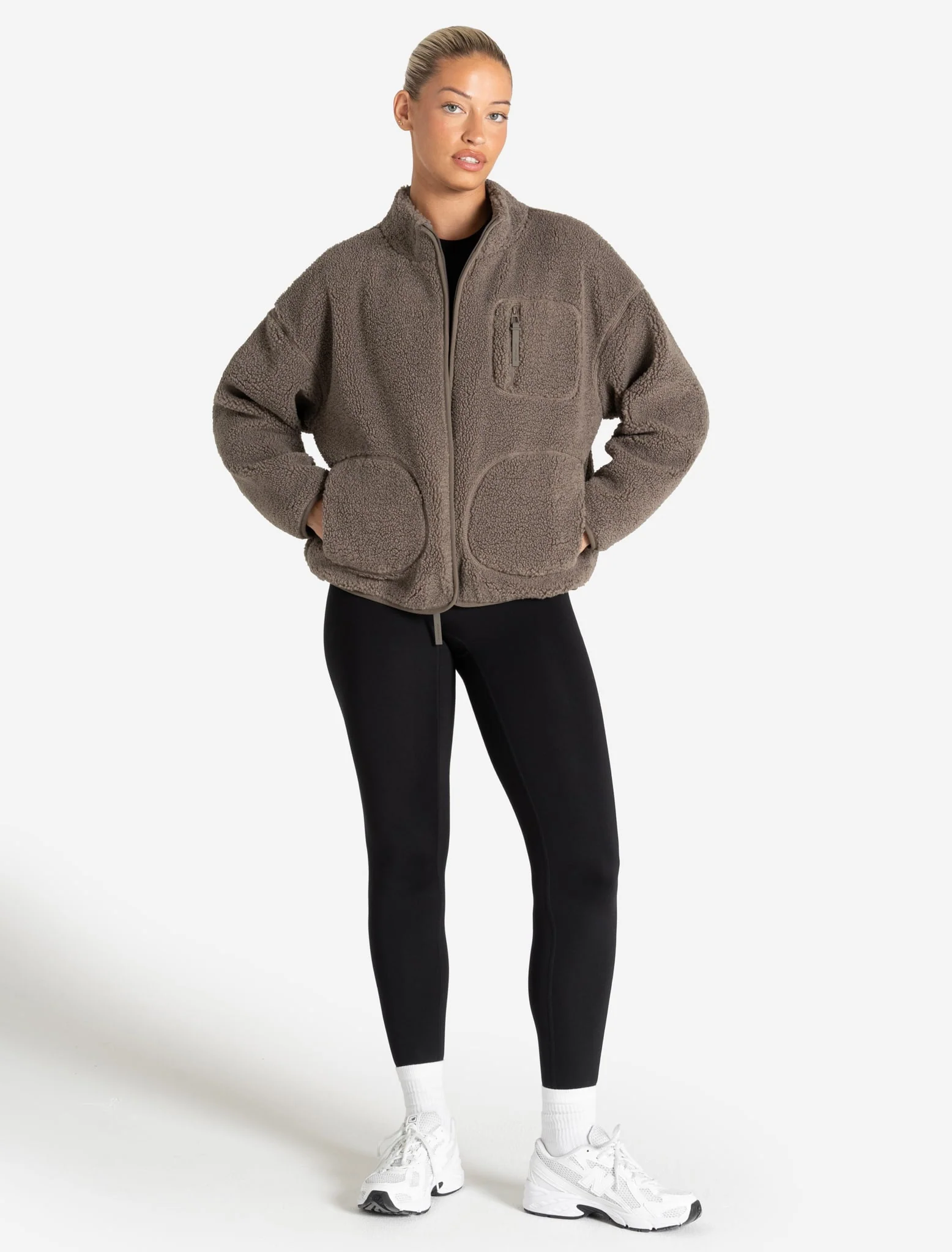 Borg Fleece Jacket - Mole - Image 3
