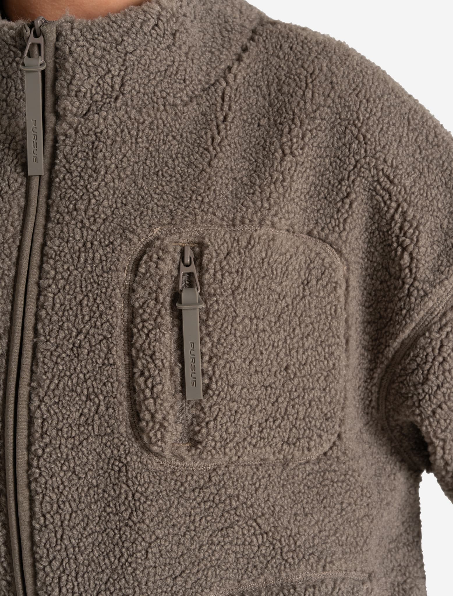 Borg Fleece Jacket - Mole - Image 6