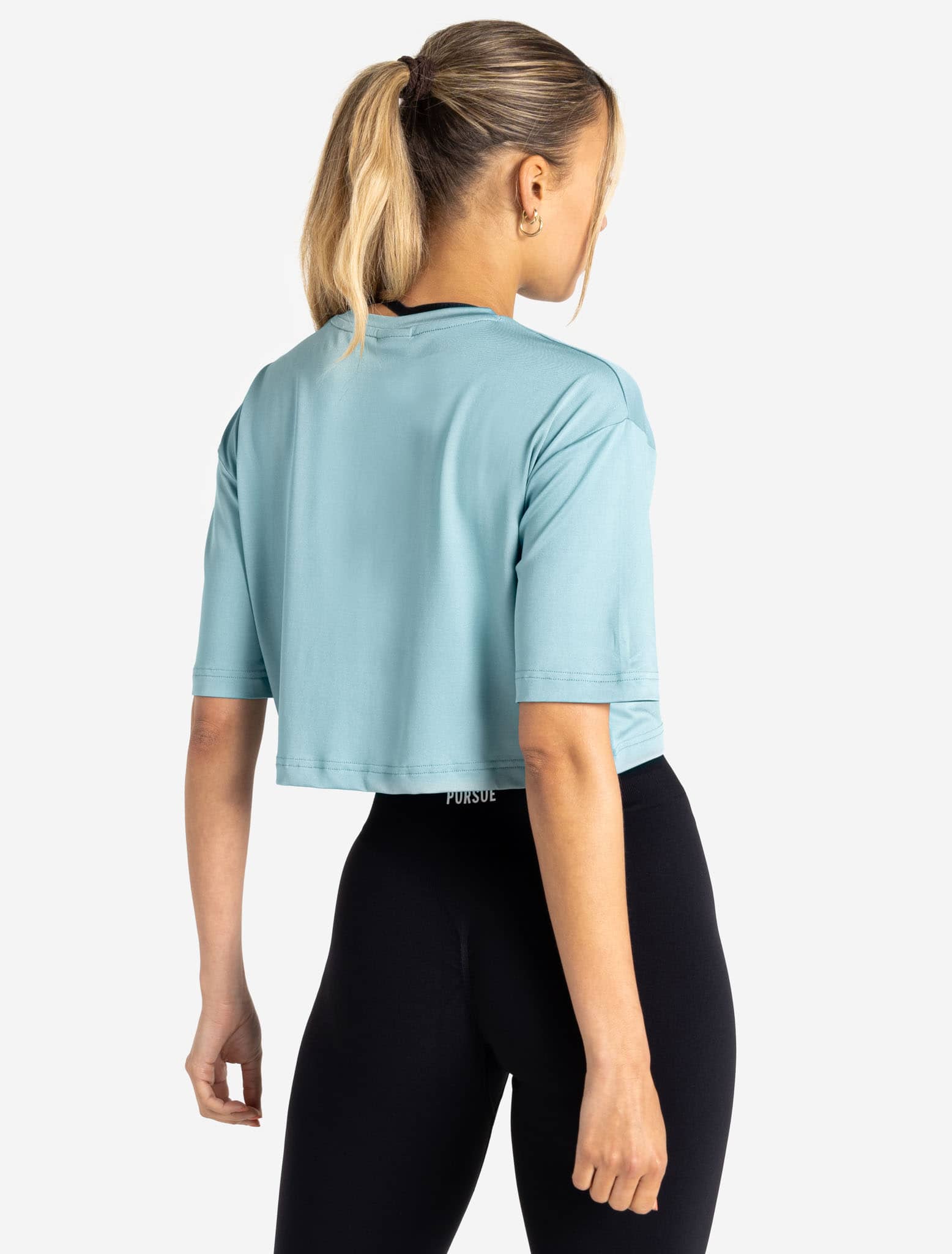BreathEasy Crop T-Shirt - Dusky Blue - Image 2