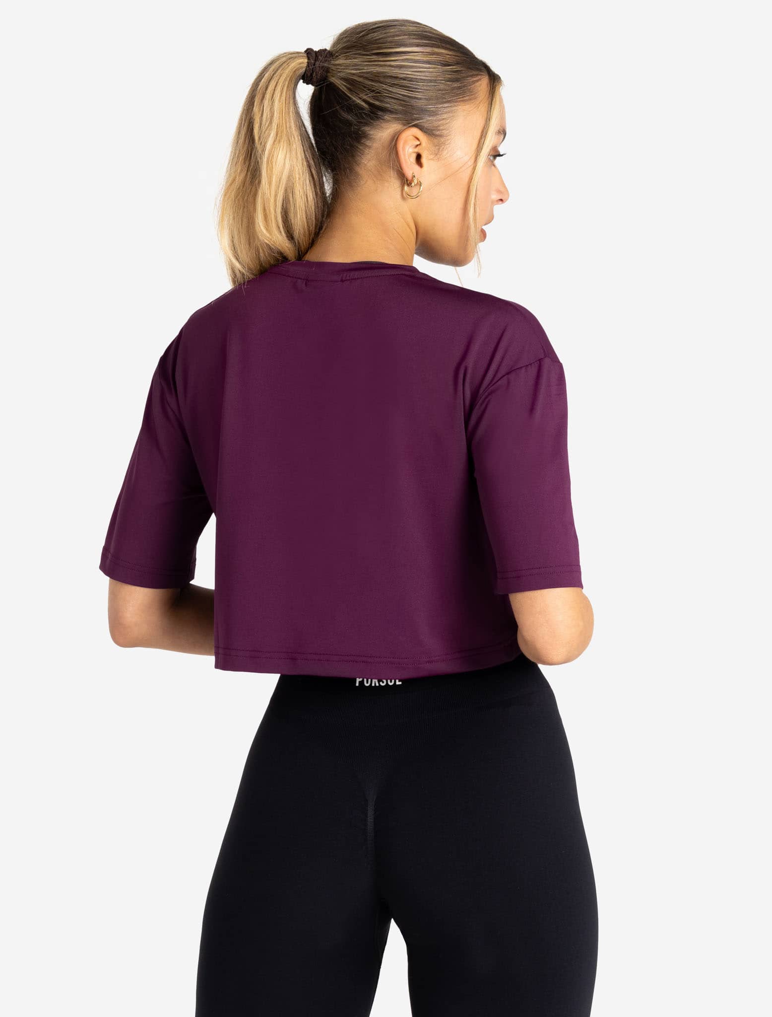 BreathEasy Crop T-Shirt - Purple - Image 2
