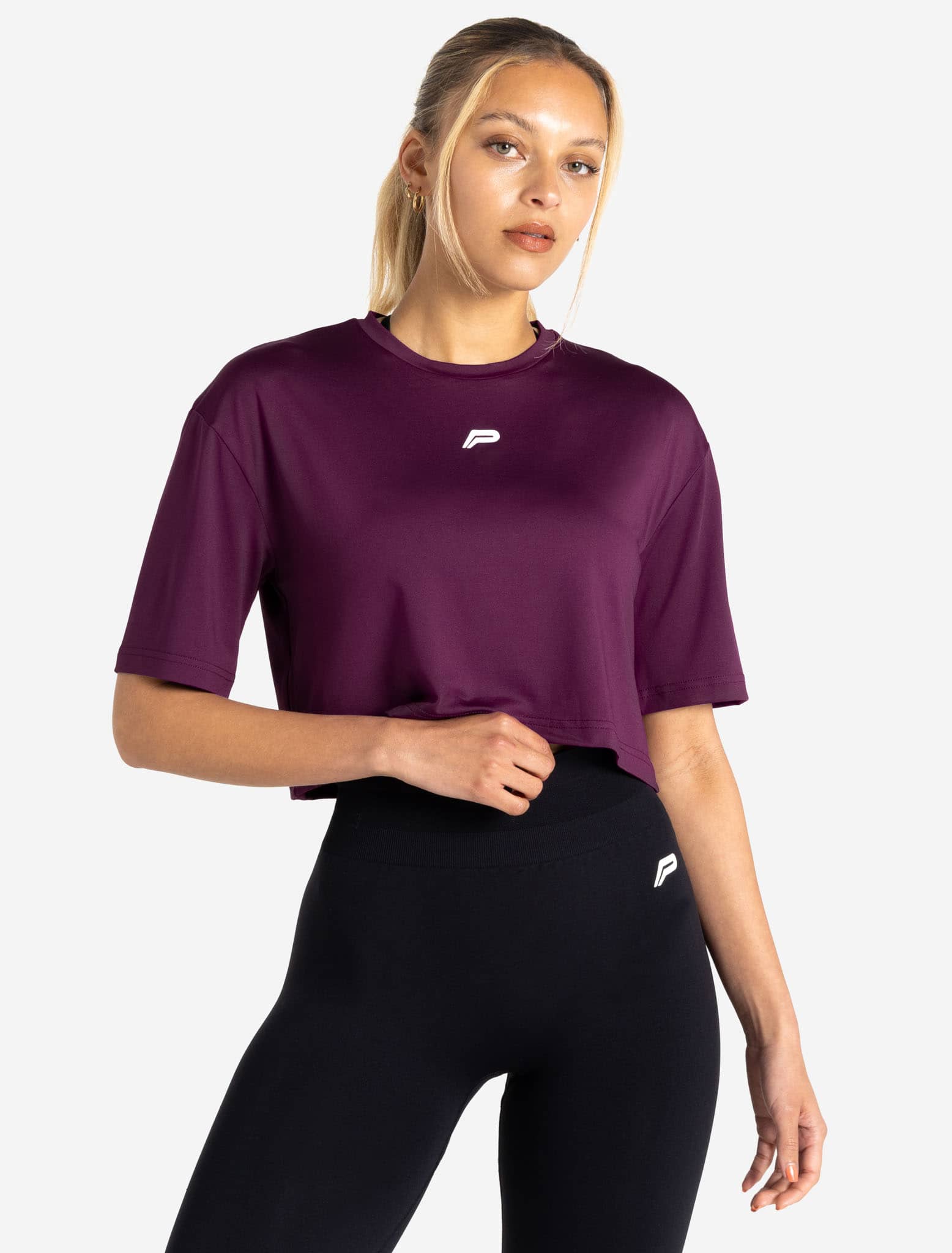 BreathEasy Crop T-Shirt - Purple - Image 6