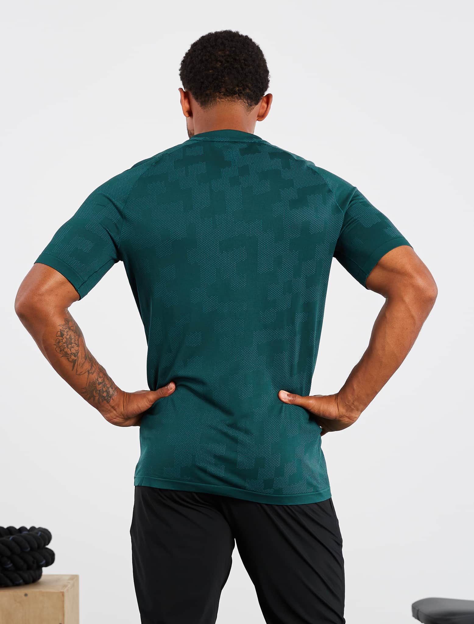 Camo Seamless T-Shirt - Dark Green - Image 2