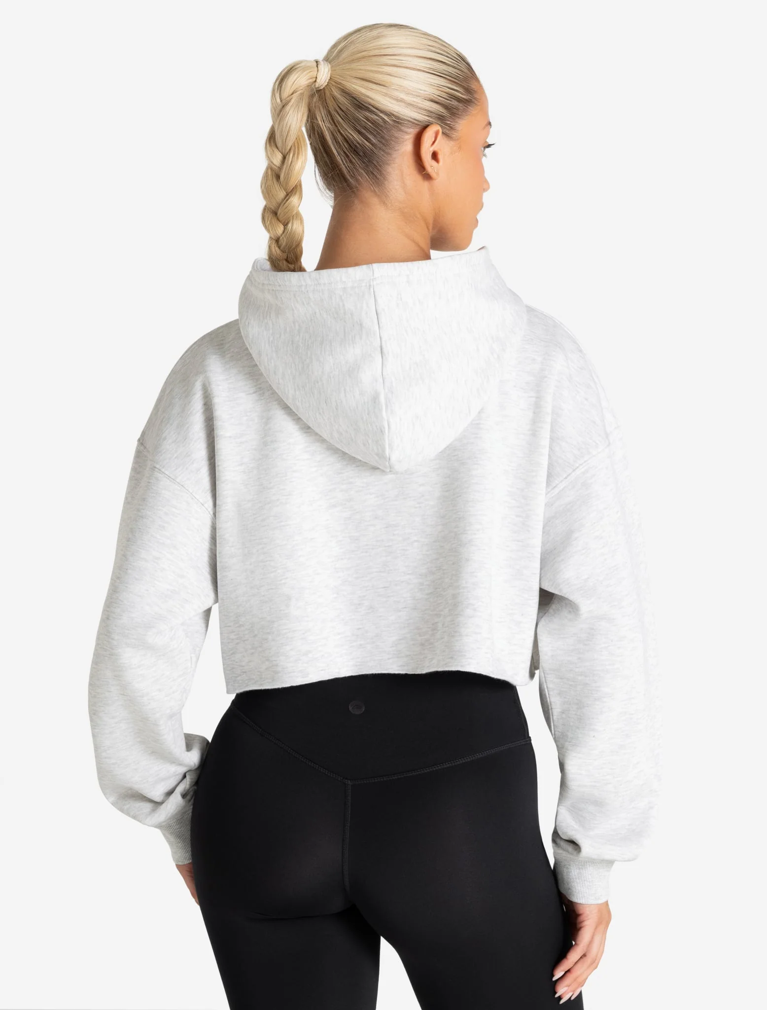 Core Crop Hoodie - Grey Marl - Image 2