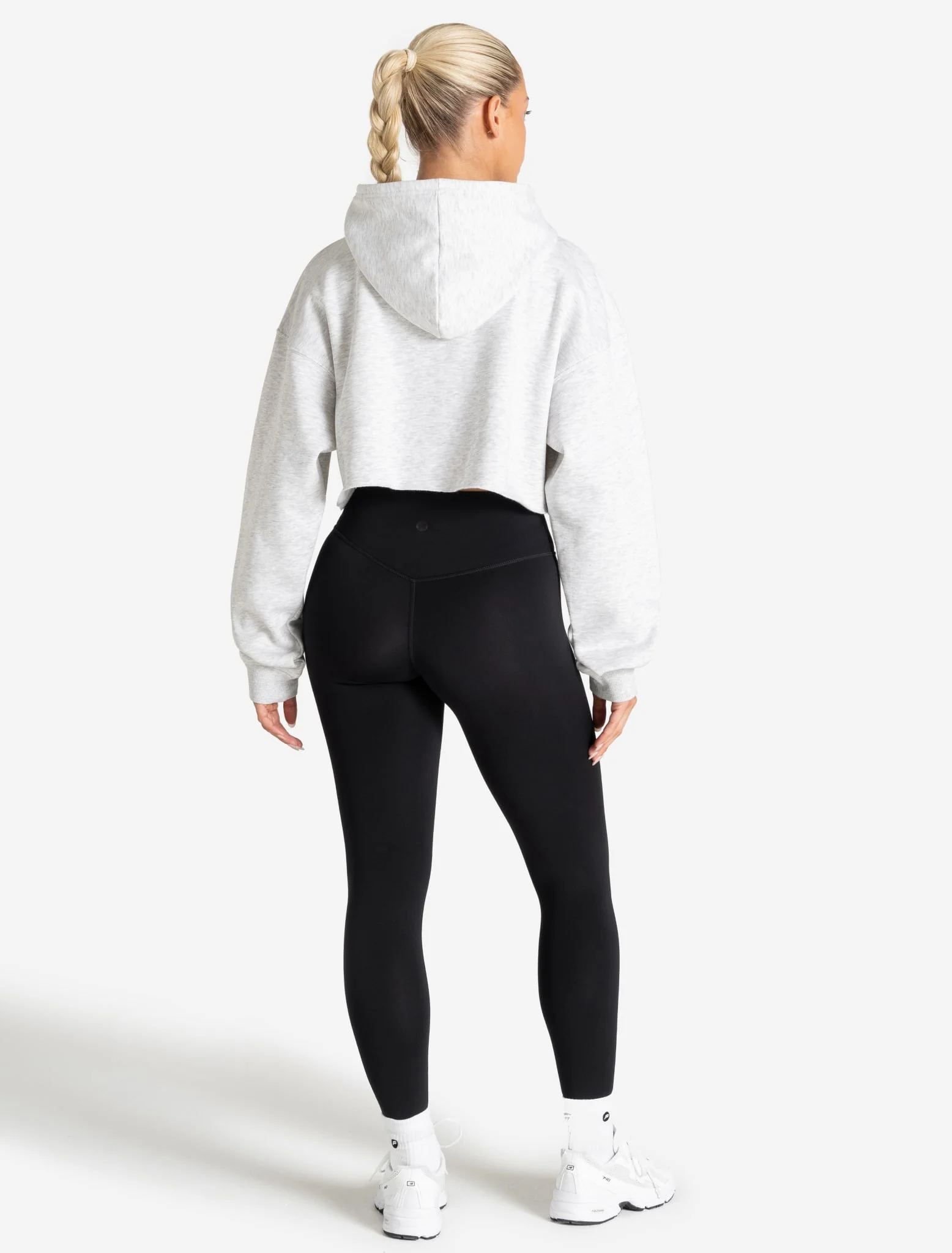 Core Crop Hoodie - Grey Marl - Image 4