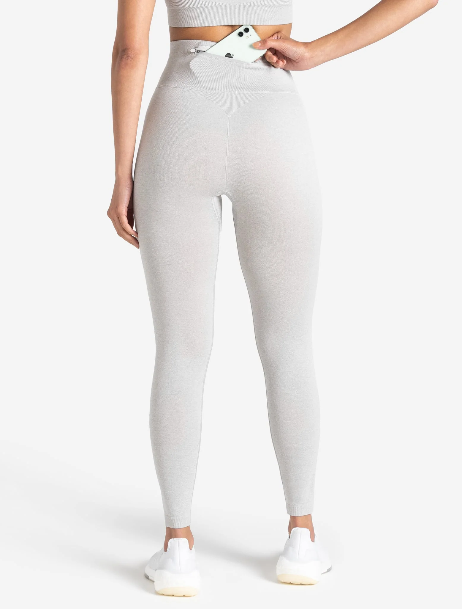 Core Seamless Pocket Leggings - Grey Marl - Image 3