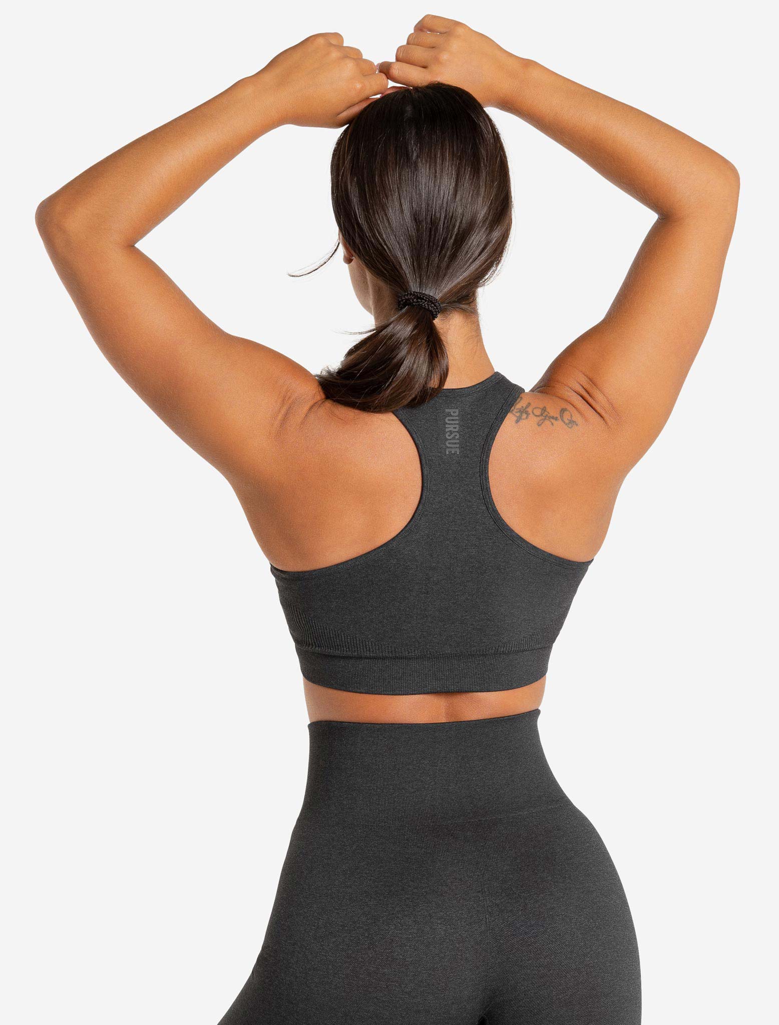 Core Seamless Sports Bra - Black Marl - Image 3