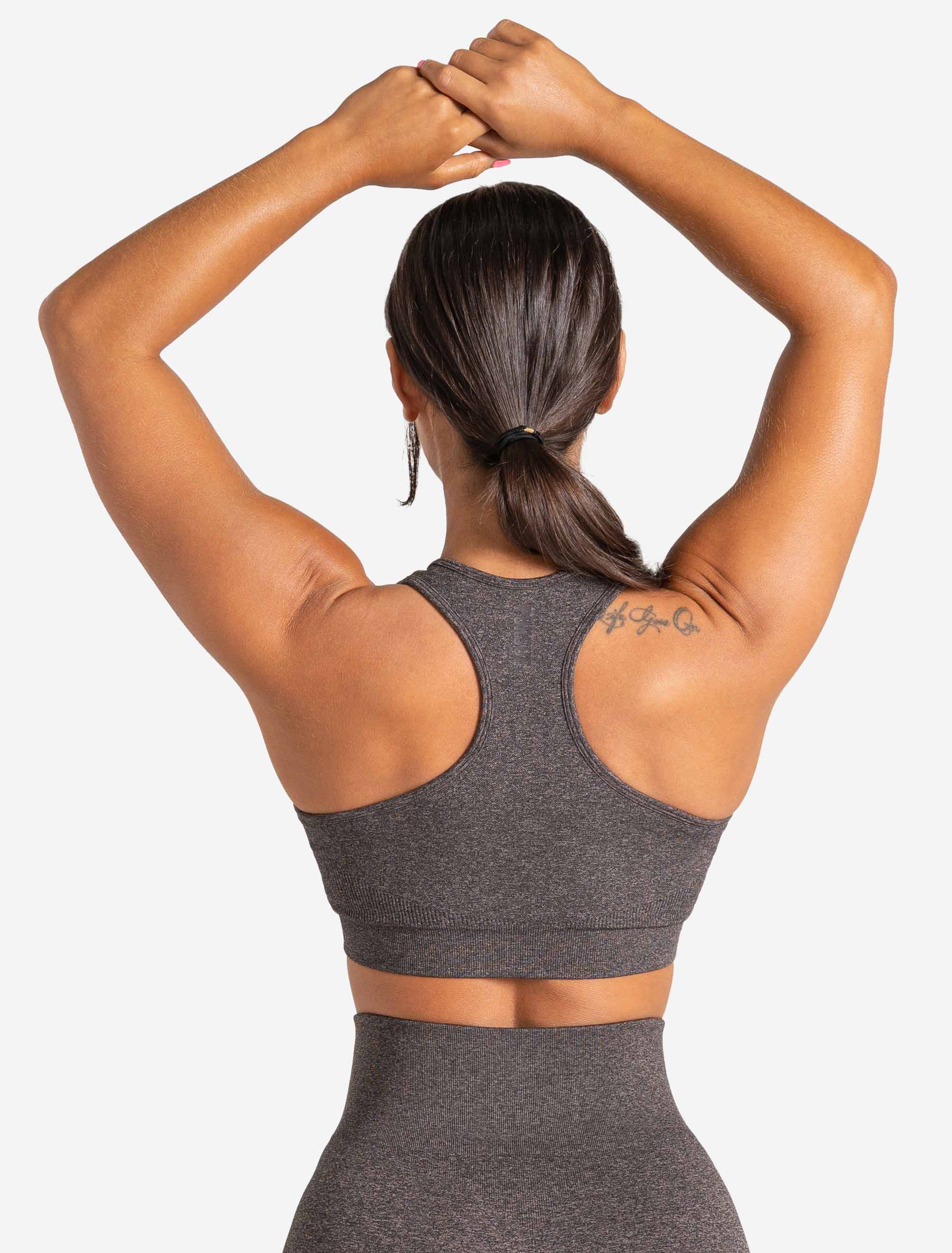 Core Seamless Sports Bra - Brown Marl - Image 4