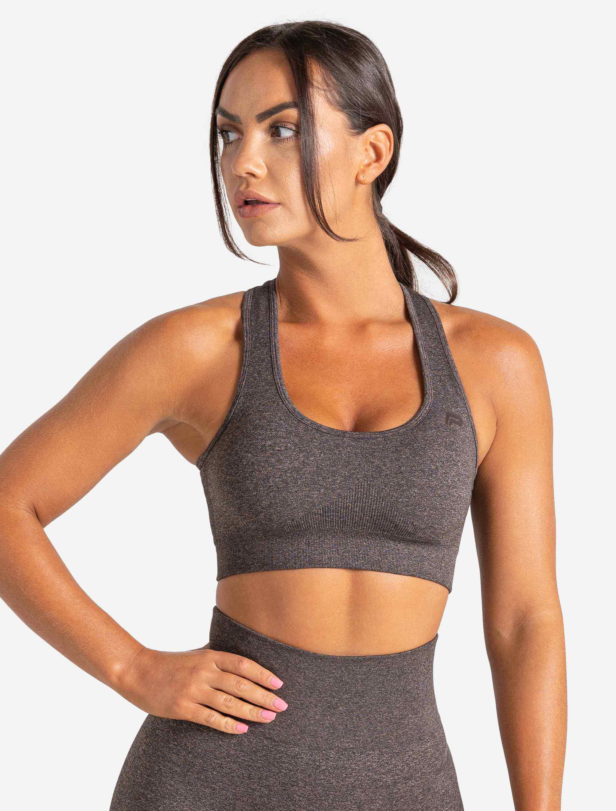 Core Seamless Sports Bra - Brown Marl - Image 5
