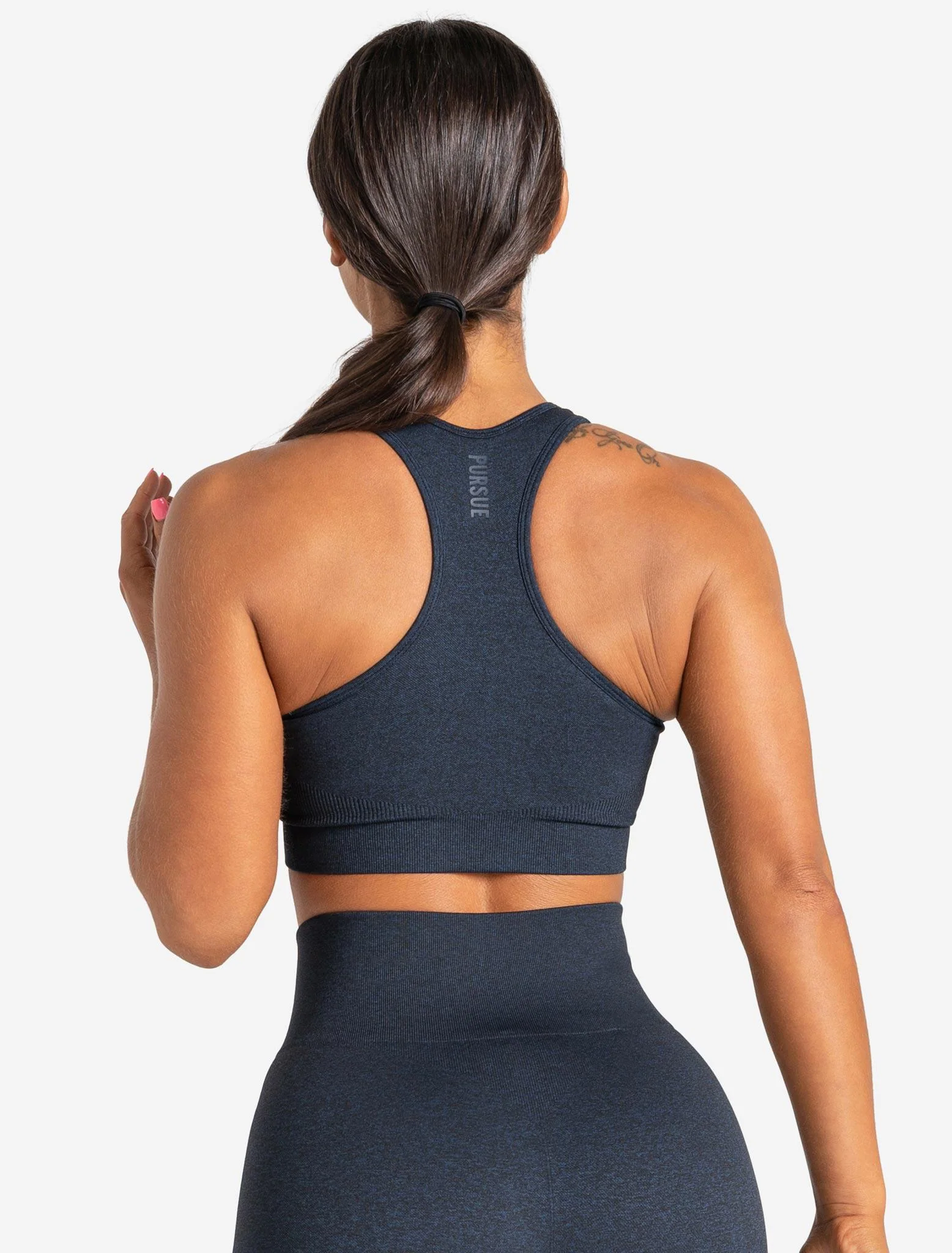Core Seamless Sports Bra - Navy Marl - Image 5