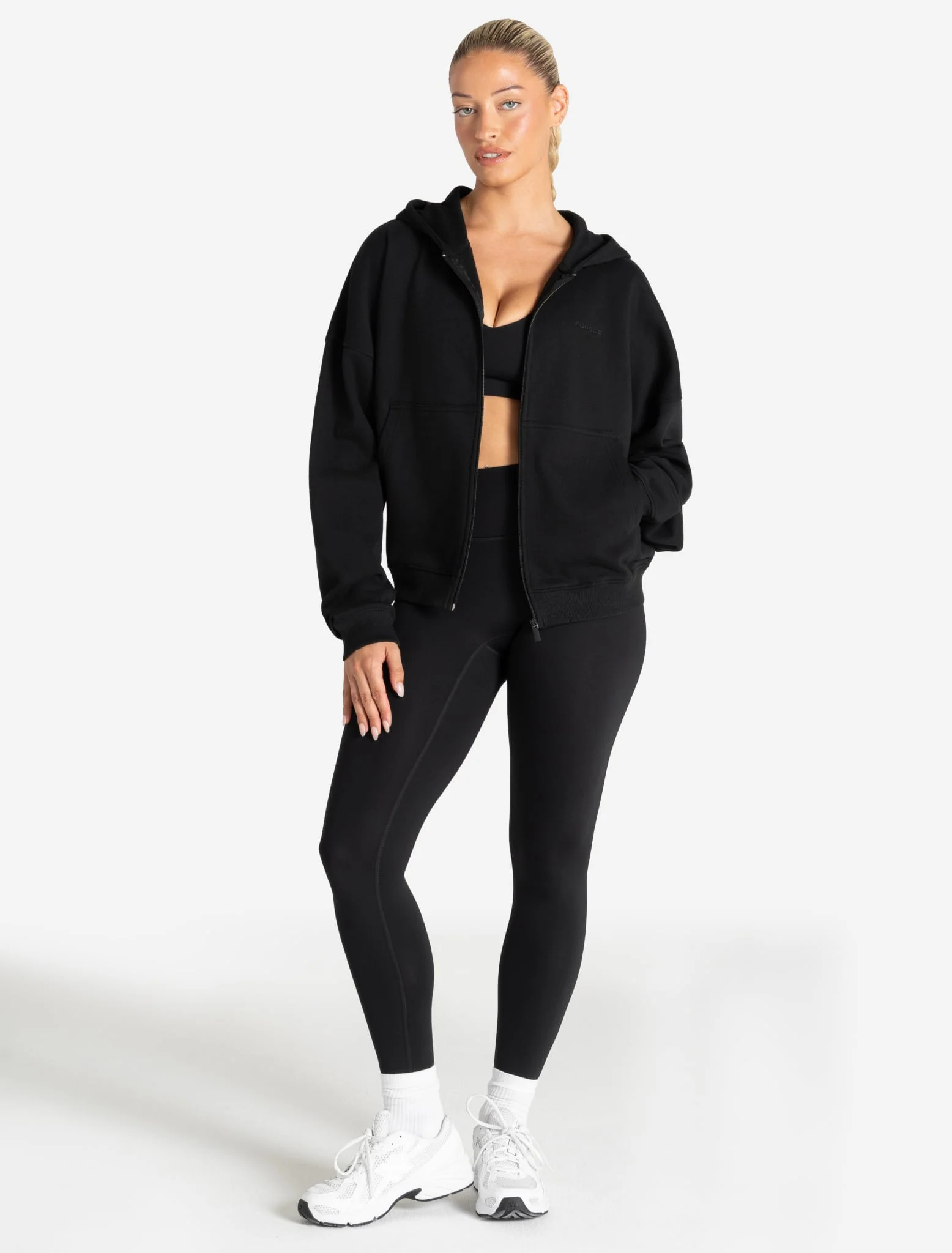 Core Zip Hoodie - Black - Image 3