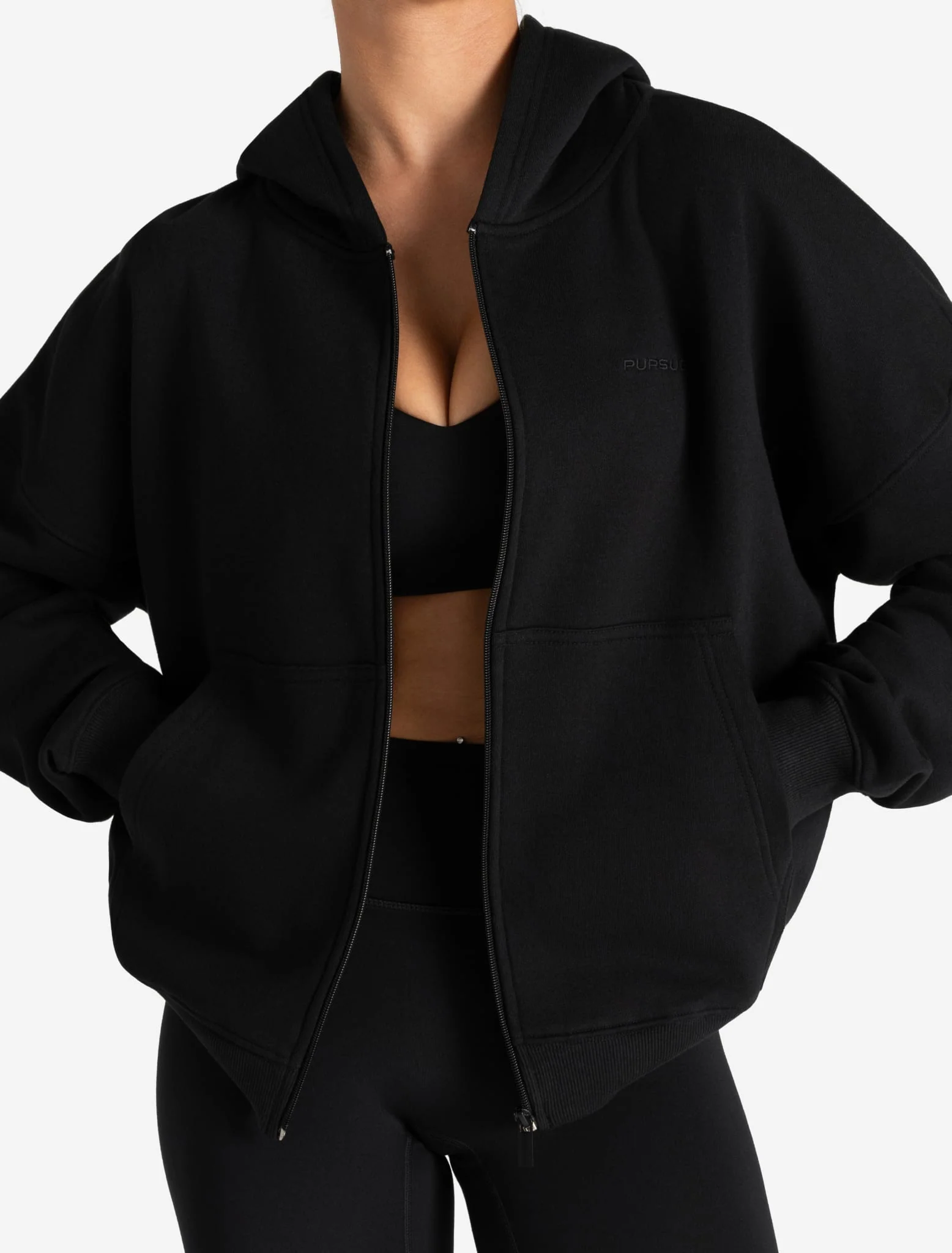 Core Zip Hoodie - Black - Image 5