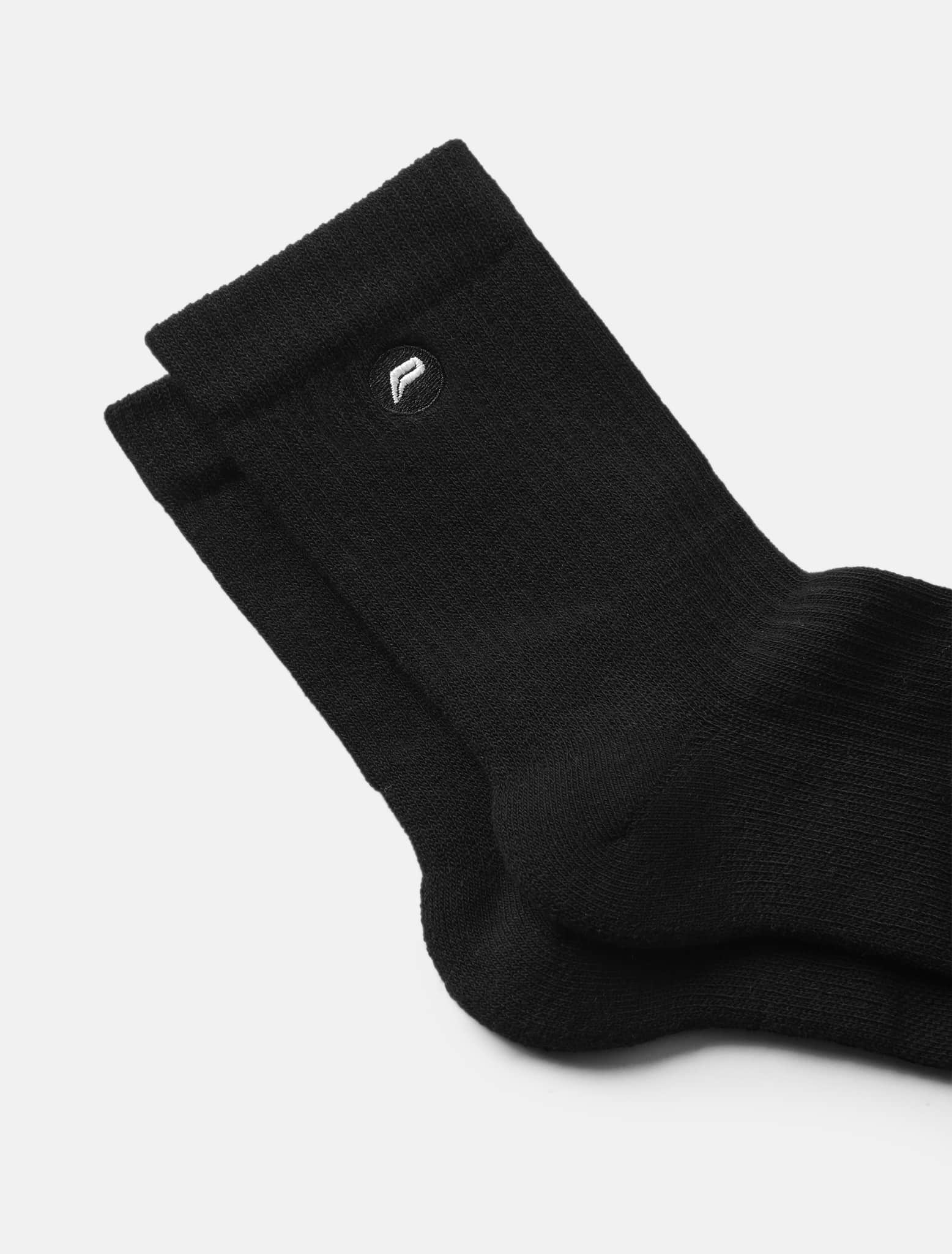 Embroidered Quarter Socks - Black (Unisex) - Image 4