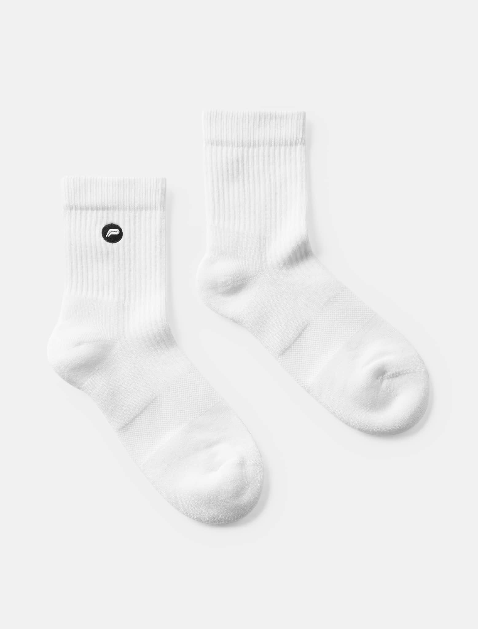 Embroidered Quarter Socks - White (Unisex) - Image 2