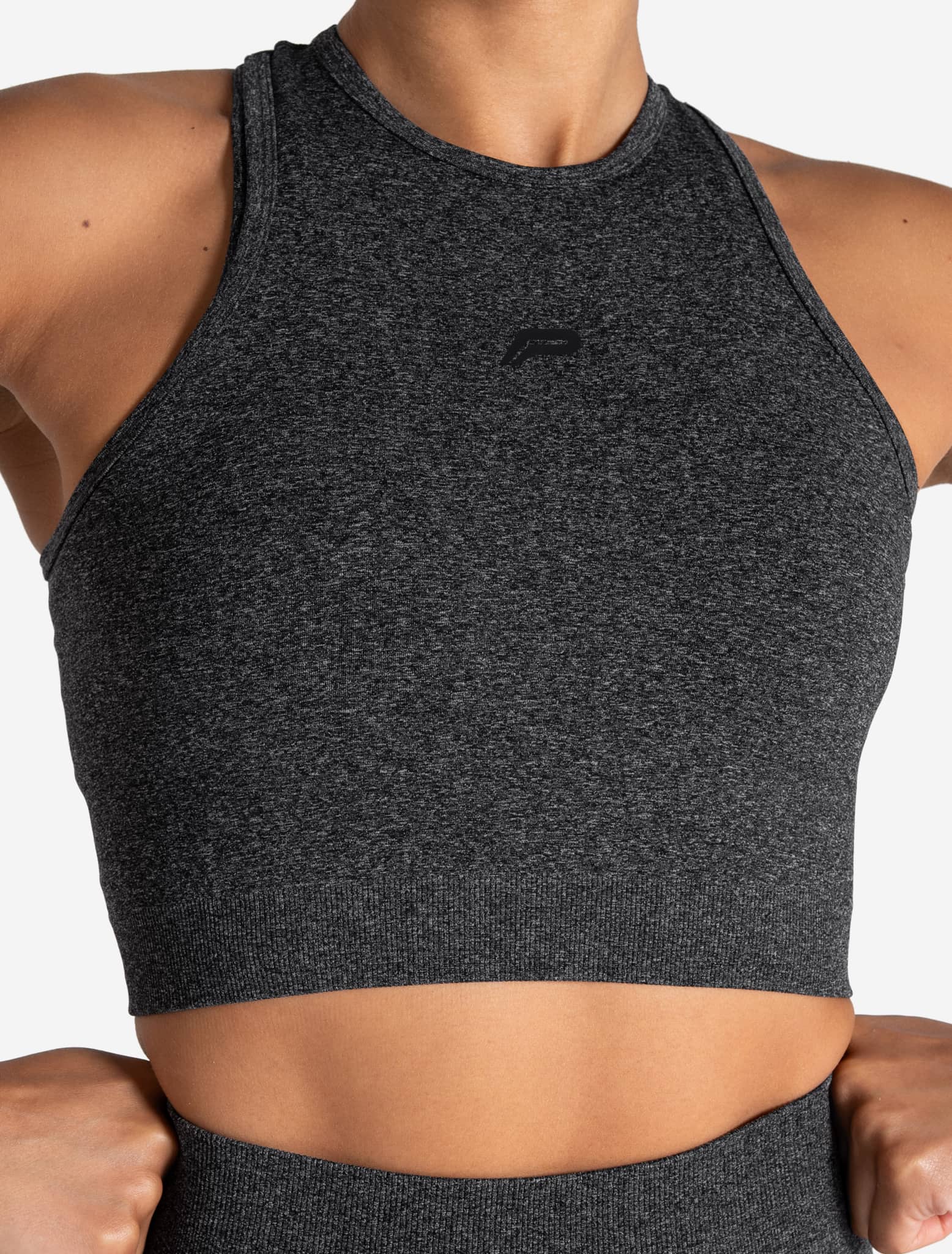 Form Seamless Crop Tank - Black Marl - Image 4