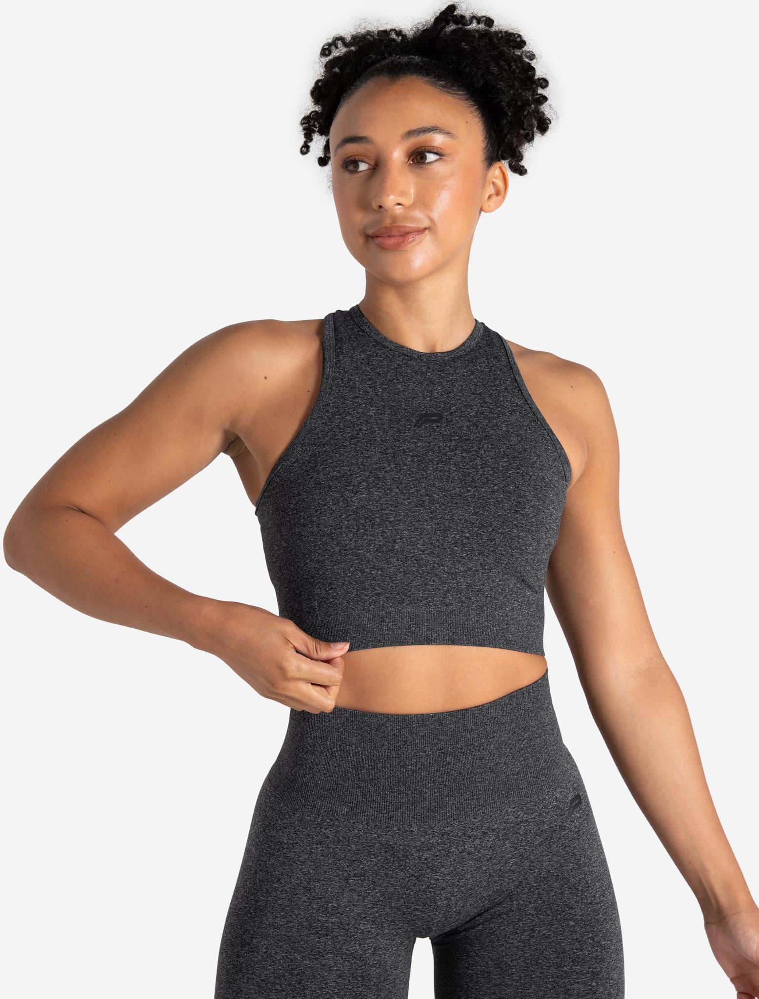 Form Seamless Crop Tank - Black Marl - Image 5
