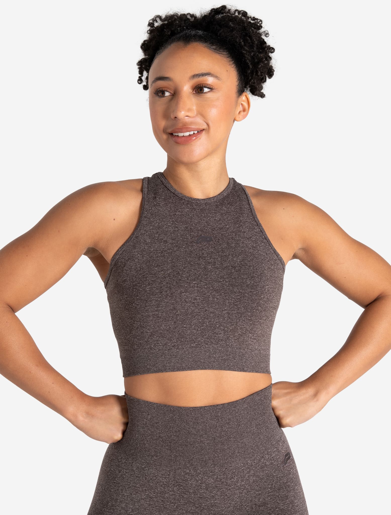 Form Seamless Crop Tank - Brown Marl - Image 5