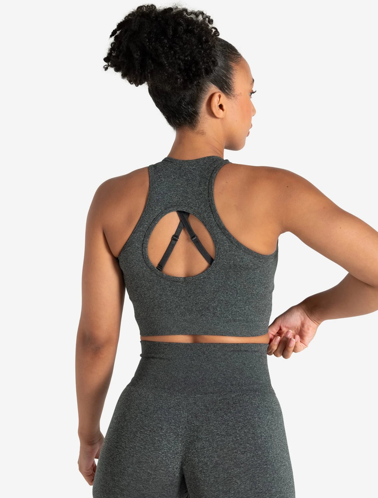 Form Seamless Crop Tank - Green Marl - Image 2