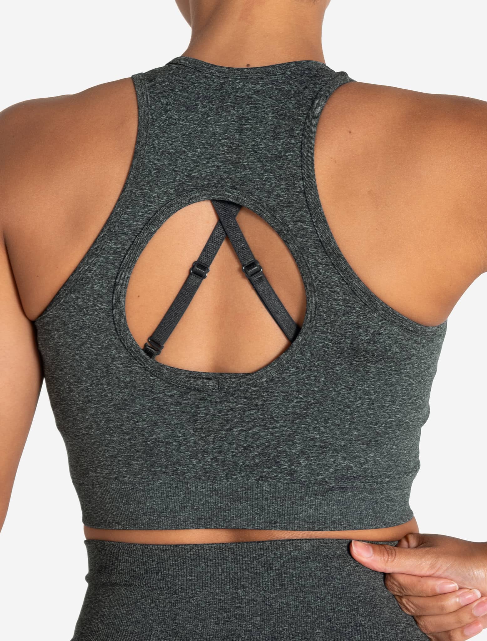 Form Seamless Crop Tank - Green Marl - Image 3