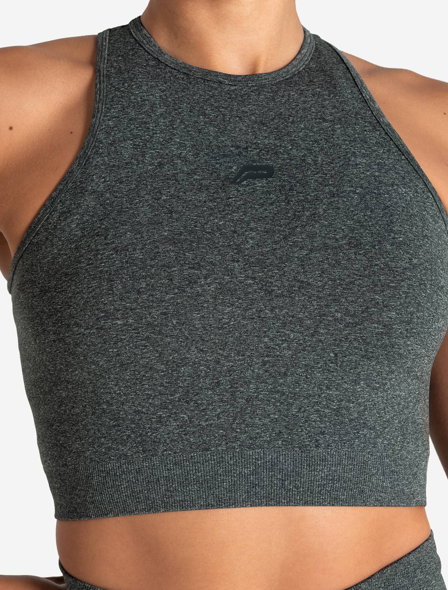 Form Seamless Crop Tank - Green Marl - Image 4