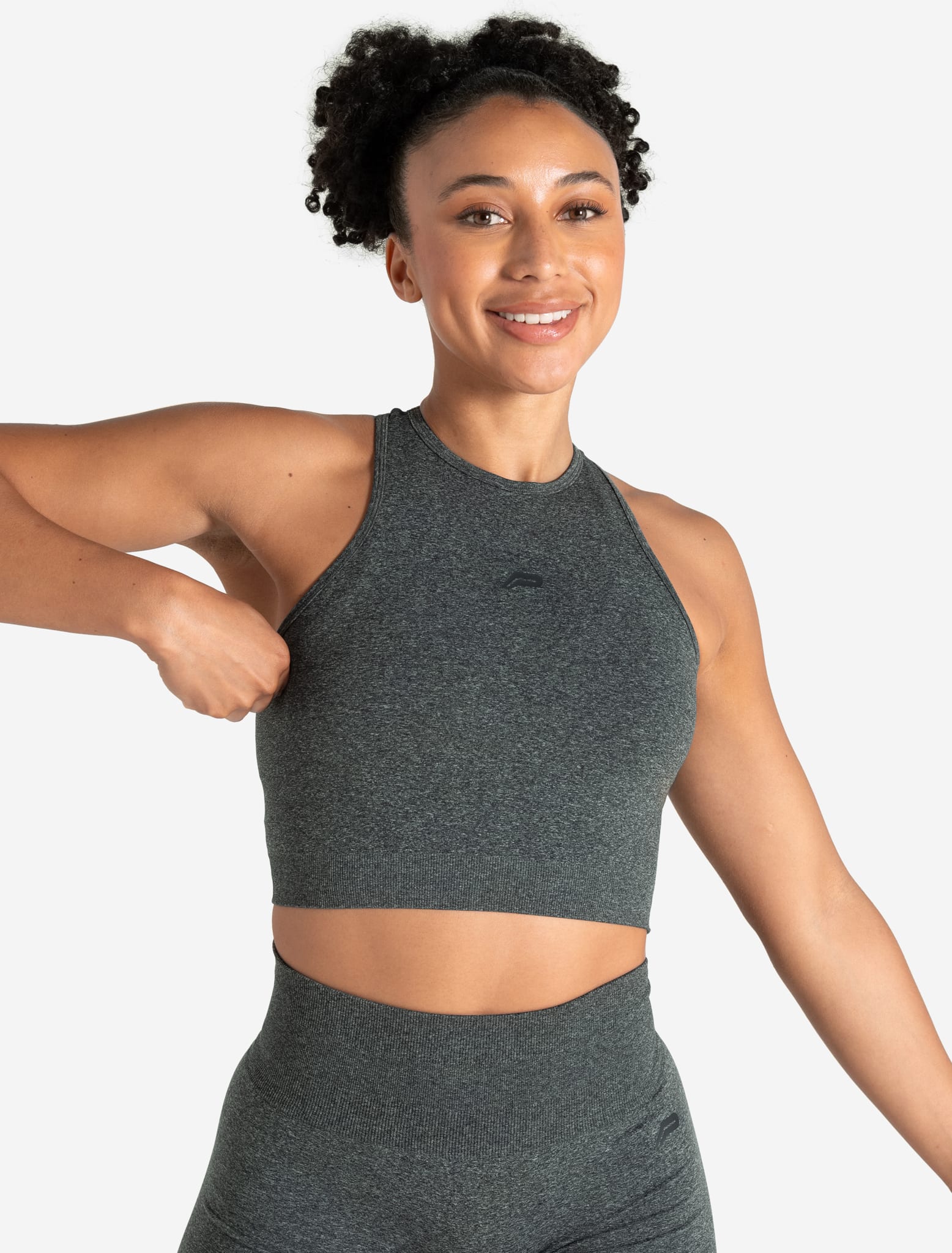 Form Seamless Crop Tank - Green Marl - Image 5
