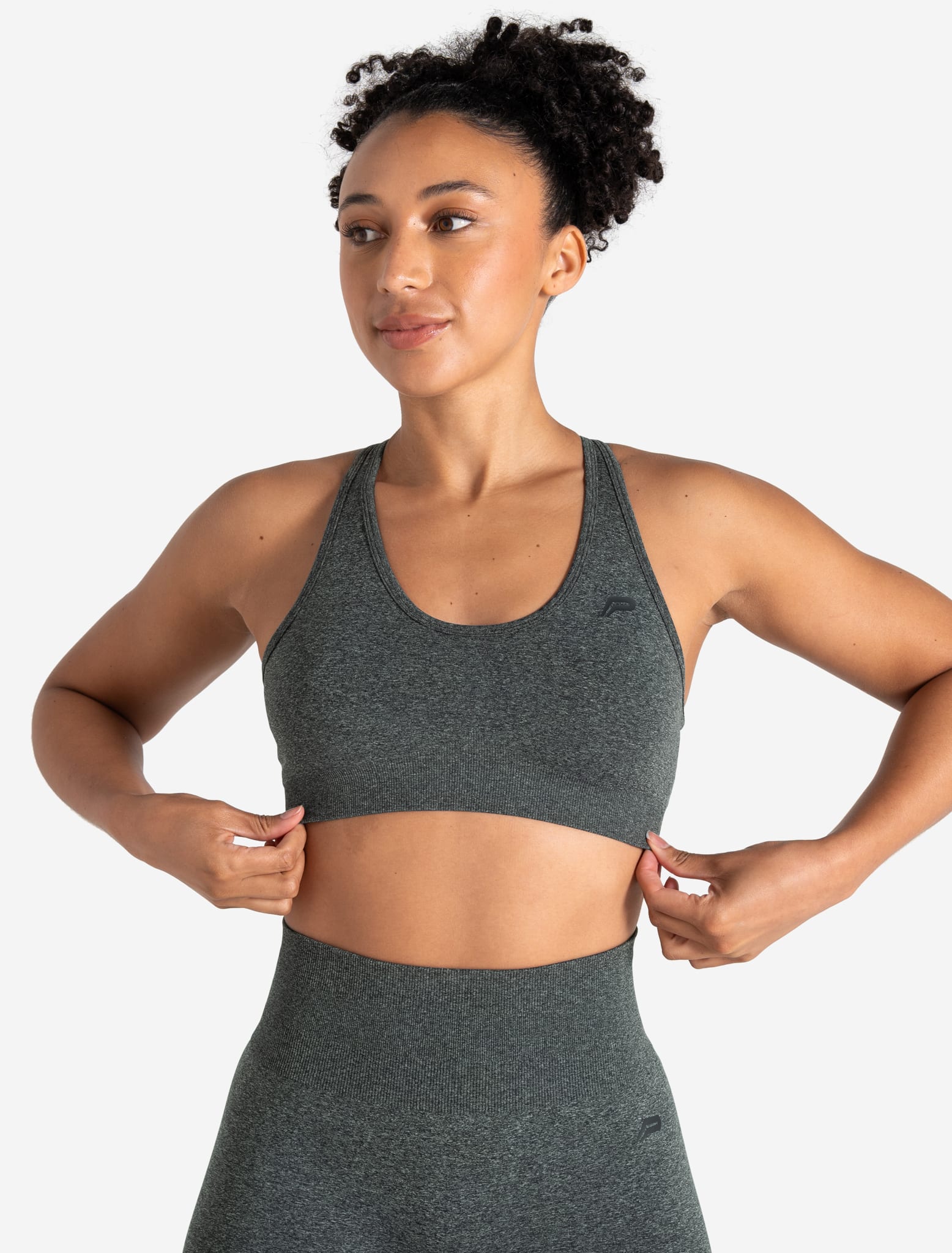 Form Seamless Sports Bra - Green Marl - Image 2